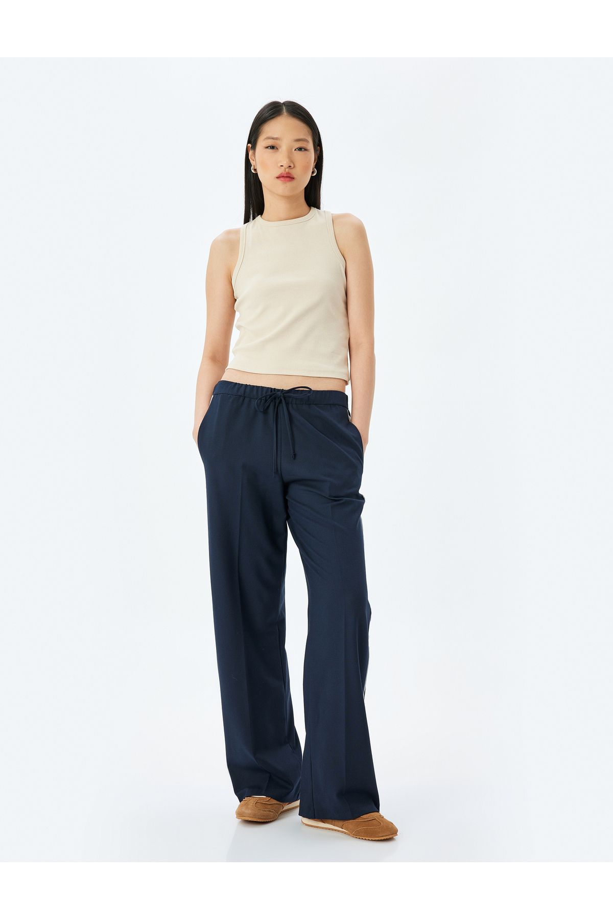 Koton Yeni Sezon Bisiklet Yaka Kolsuz Slim Fit Basic Kadın Atlet