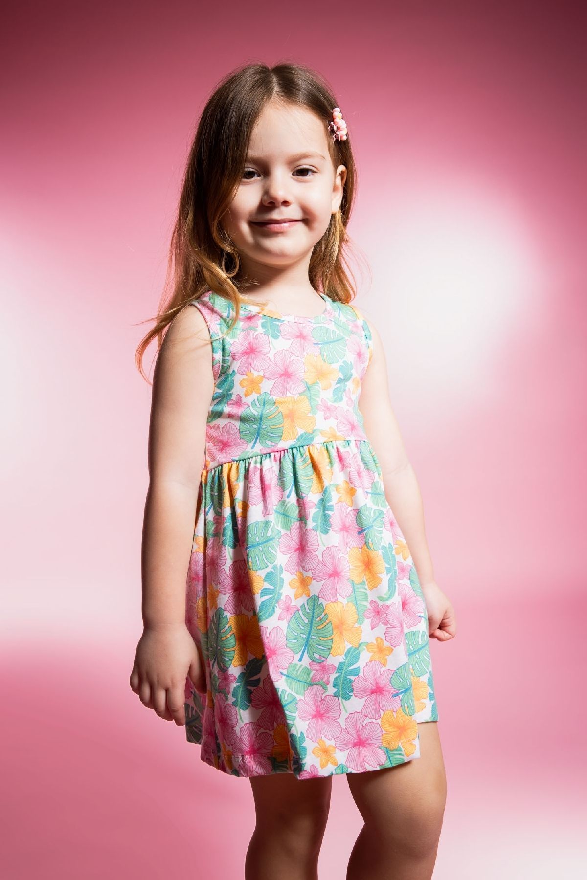 Kız Bebek Desenli Kolsuz Elbise C0074A524SM - 3