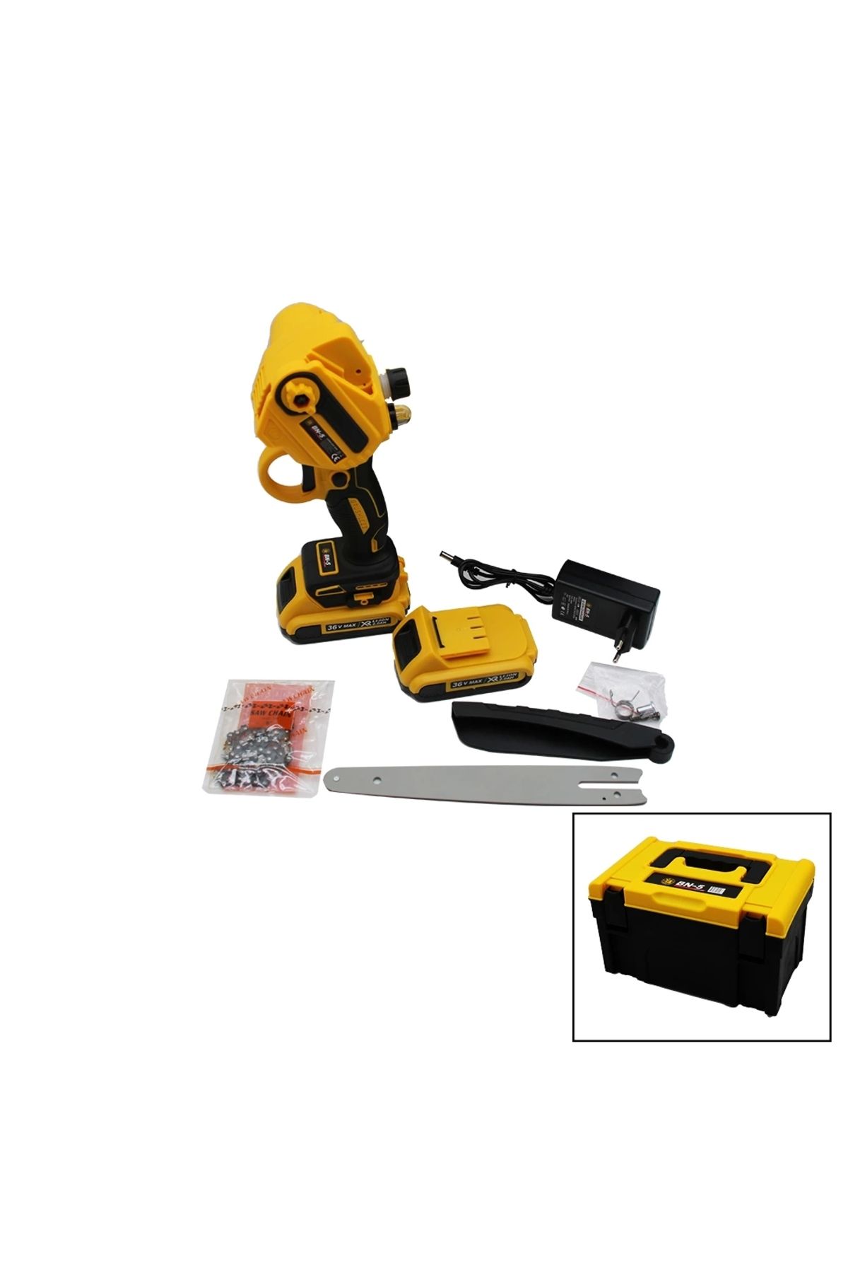 Nemere Budama - Dal Kesme Makinesi 36v 2.0ah Yağlı Pompalı - Zincirli Sarı Siyah Çantalı