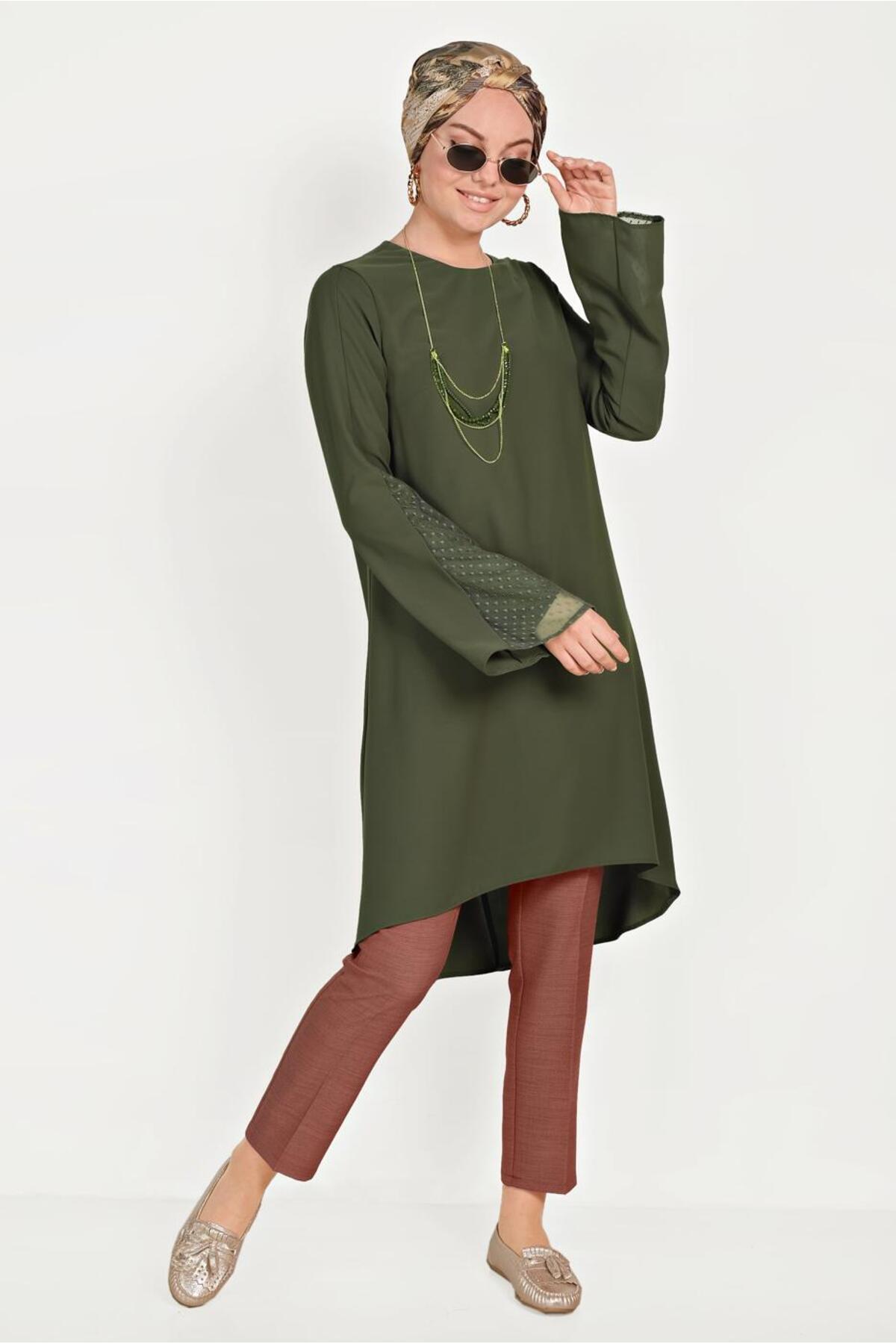 آلوینا تونیک آستین بلند توری ۴۰۴۴۴