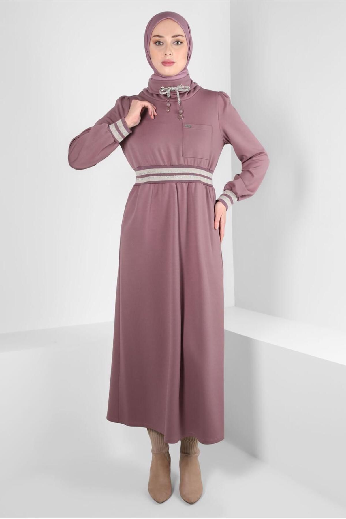 لباس با کمر و سرآستین 43327 Alvina