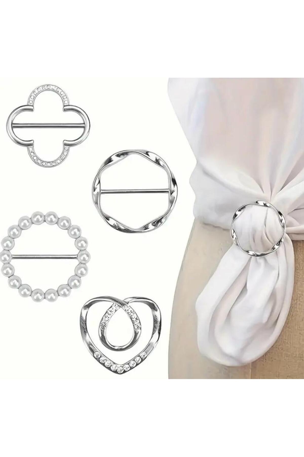 miatamer 4 Adet Çinko Alaşım Metal Gömlek Klipsi, Bluz Daraltma Tokası, Şal Tokası, Moda Aksesuar