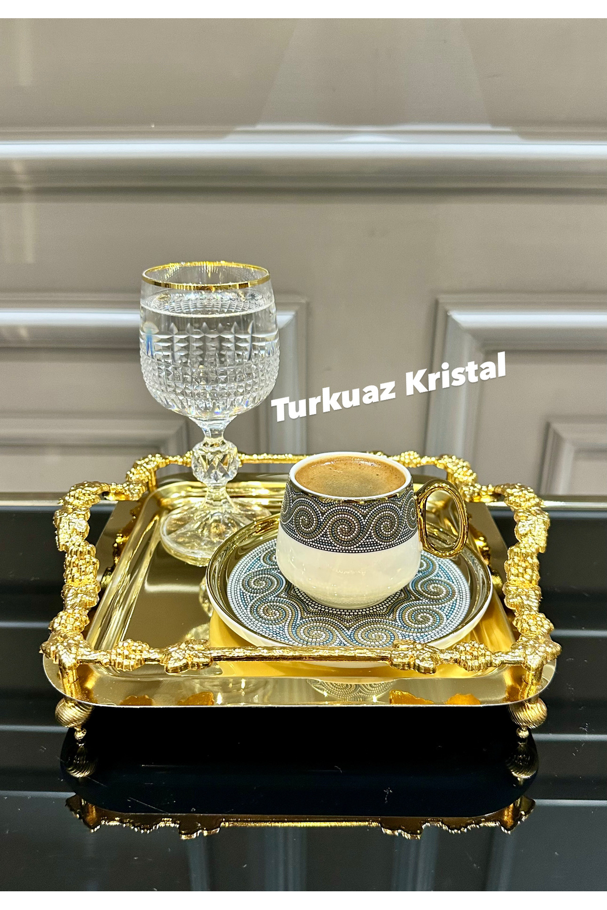Kosova Züccaciye Kosova 2 Kişilik Porselen Zeugma Model Kahve Fincan ...
