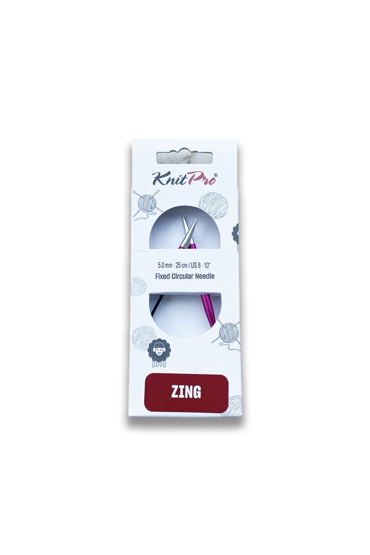 KnitPro ZING Asimetrik Sabit Misinalı Şiş - 25CM - 5mm - Fiyatı