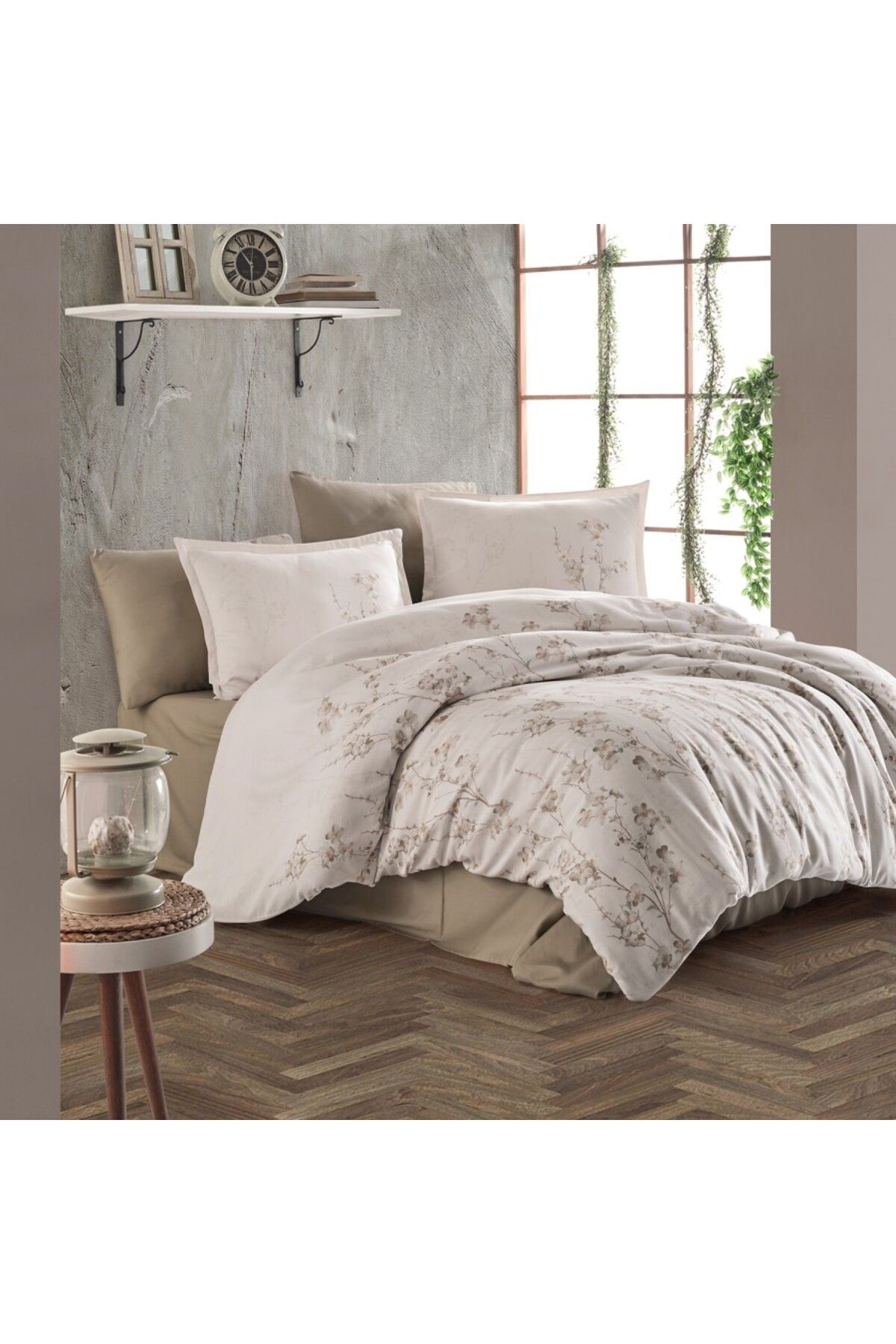 Pucioasa Lenjerii De Pat Dublu Satin De Lux, Terra - 200 x 220