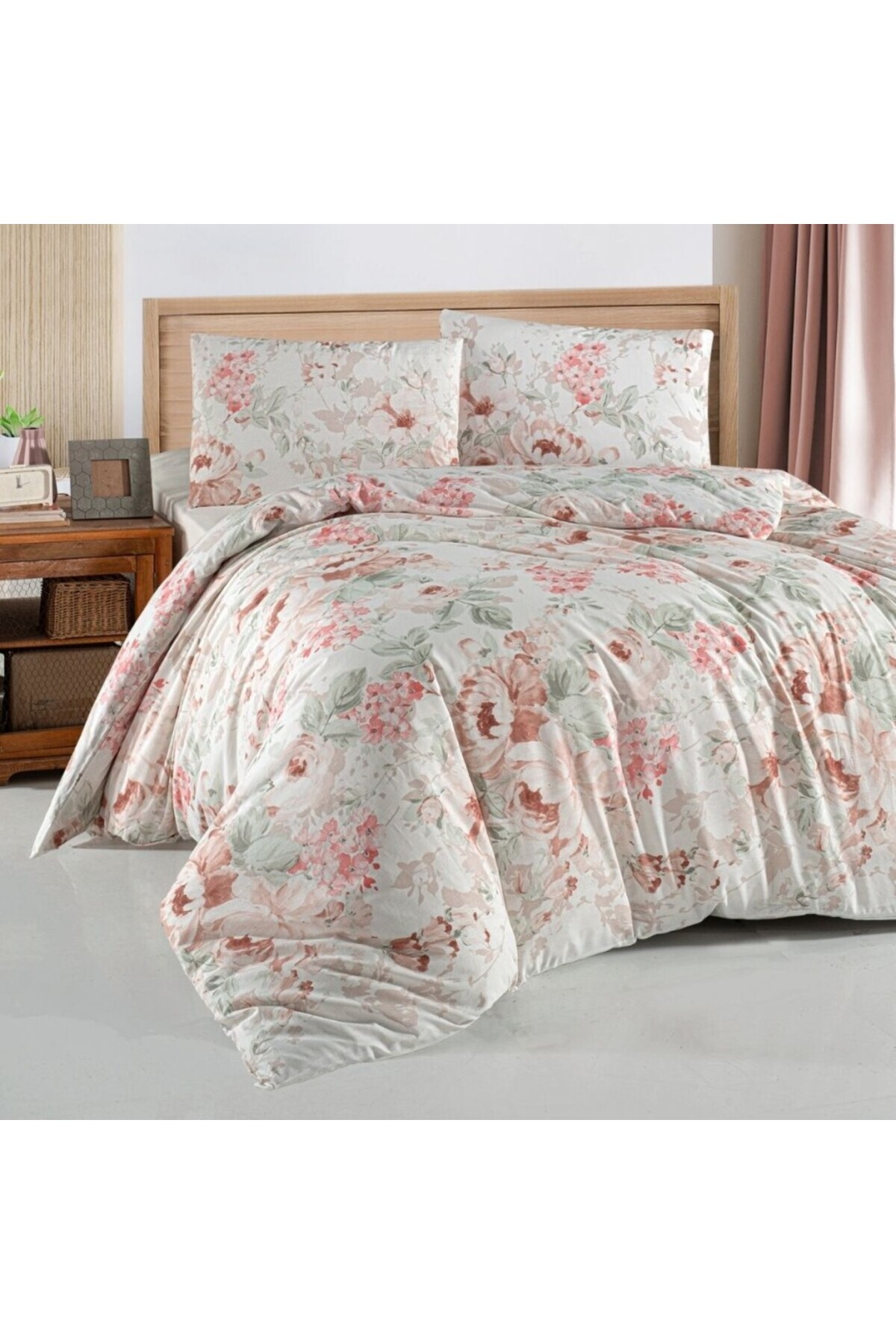 First Choice-100% cotton bed linen ranforce, 4 pieces, fitted sheet, Davida Beige 1