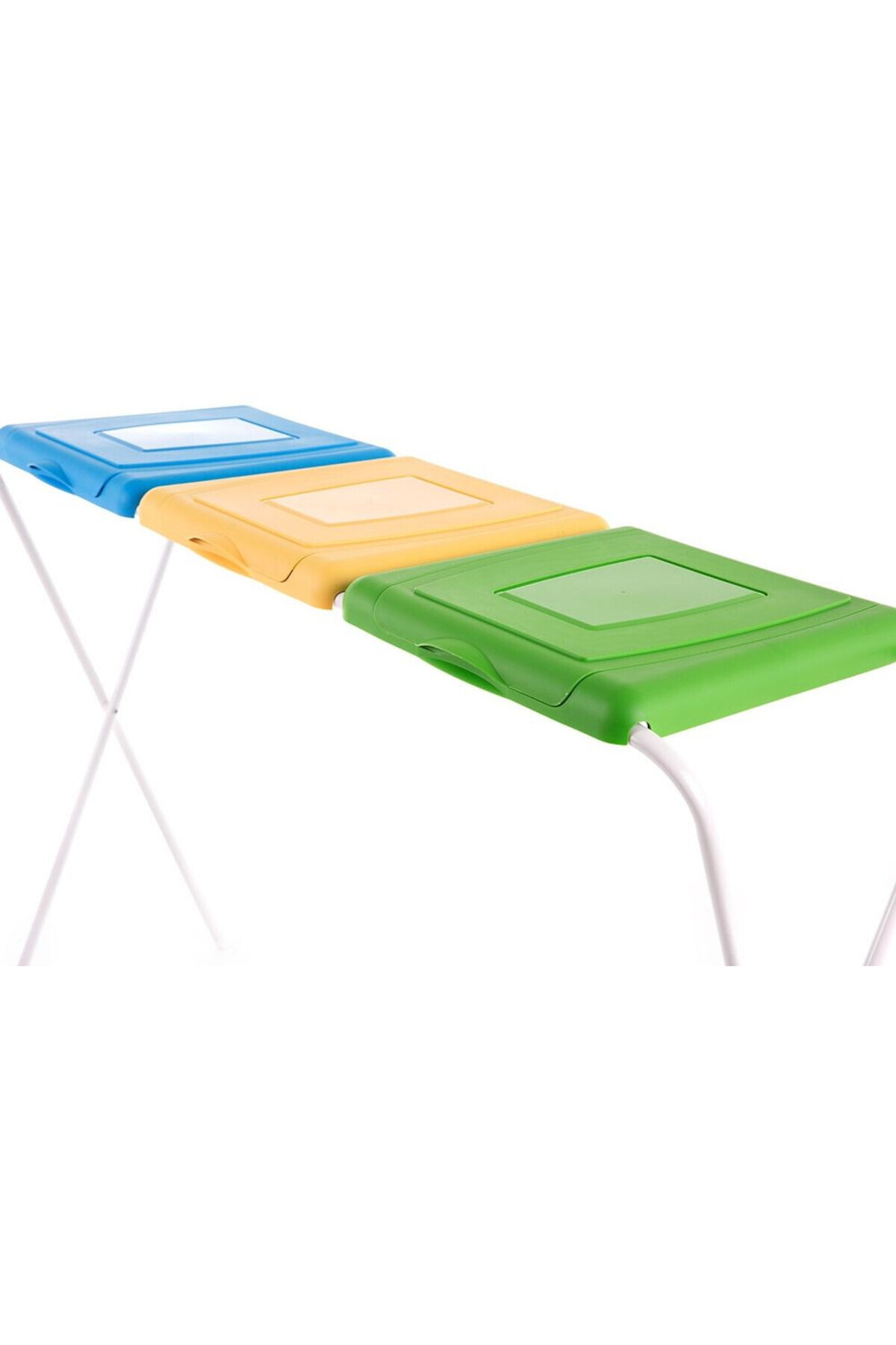 JOTTA-Garbage bag holder, selective collection, 3 compartments, green-yellow-blue, Flipo 3