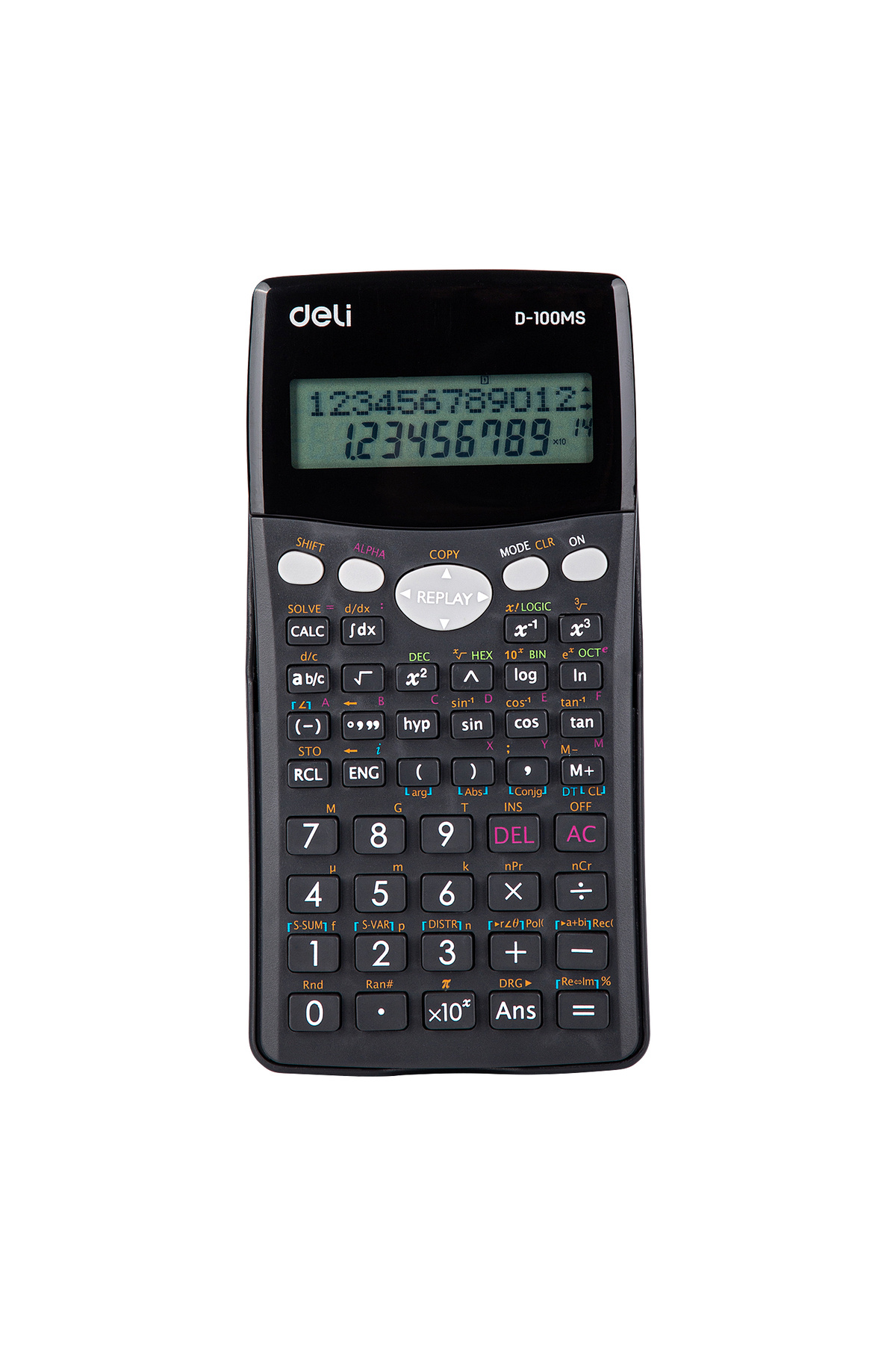 Deli-ED-100MS Scientific Calculator - 300 Functions, 2-Line Display, 10+2 Digits 1