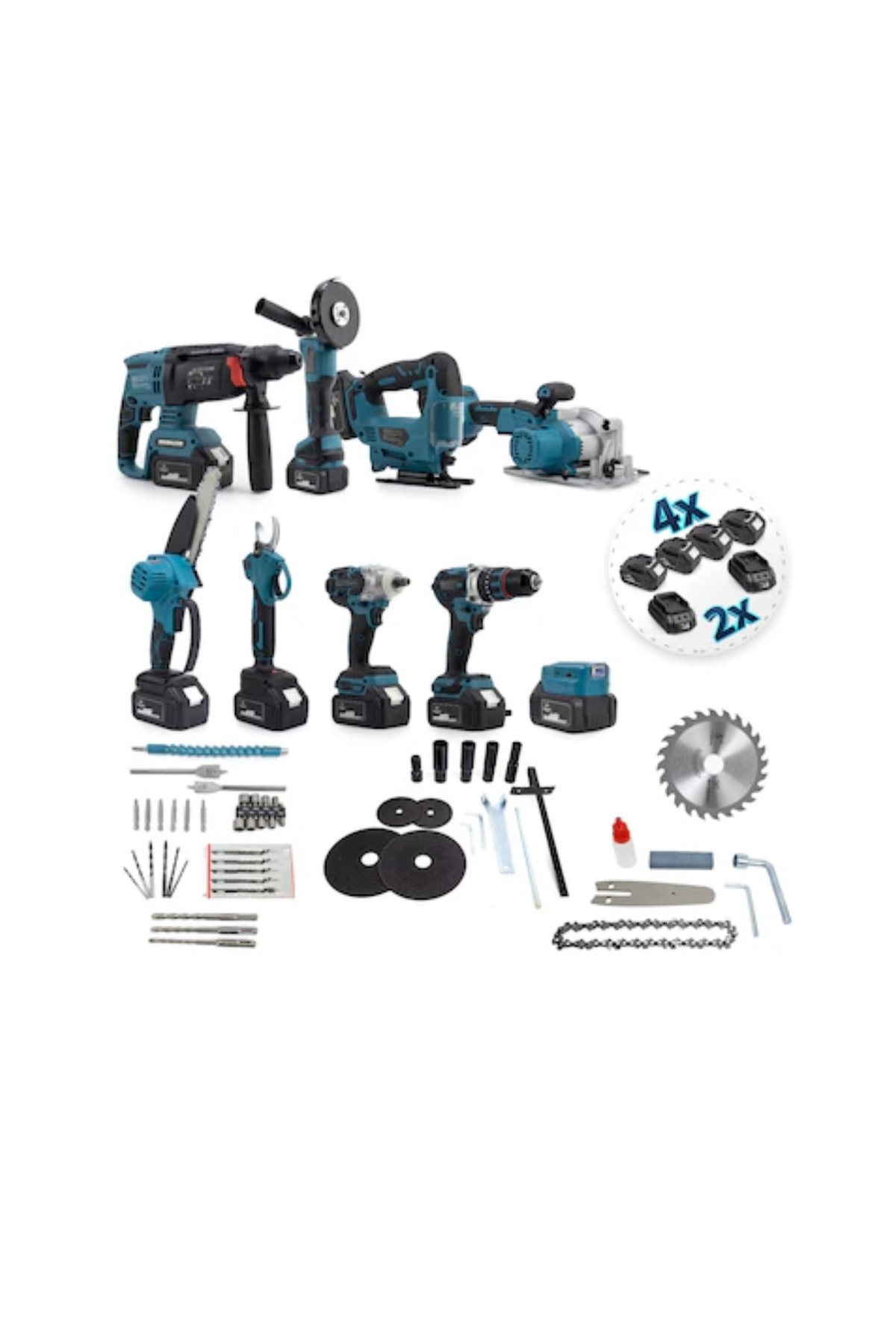 BRANZEG 36v Super 9’lu Şarjlı Markap Seti Komursuz Motor 4x Batarya