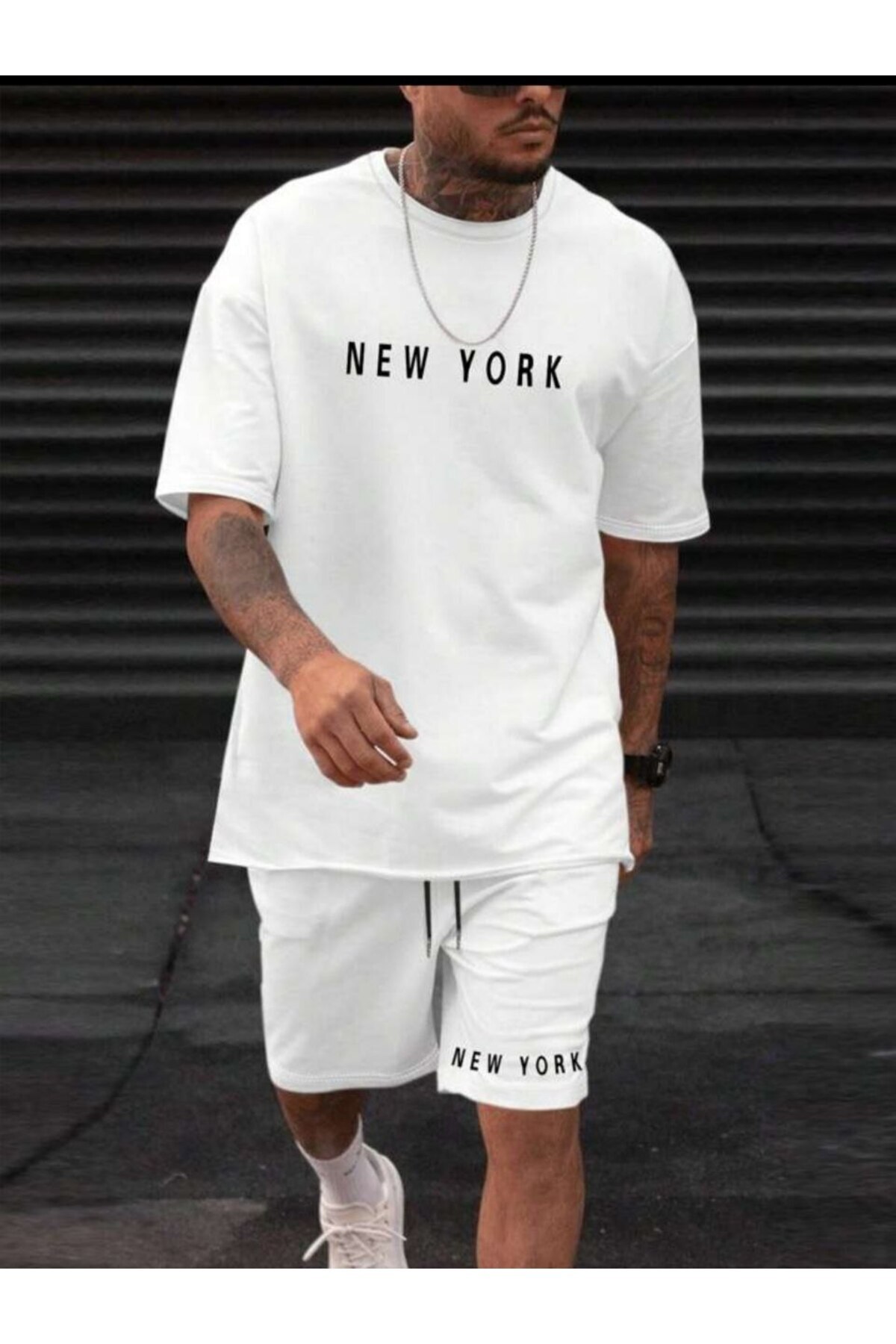 REBRAND-Oversize T-Shirt Set - Printed Bottom Top Shorts Set 2