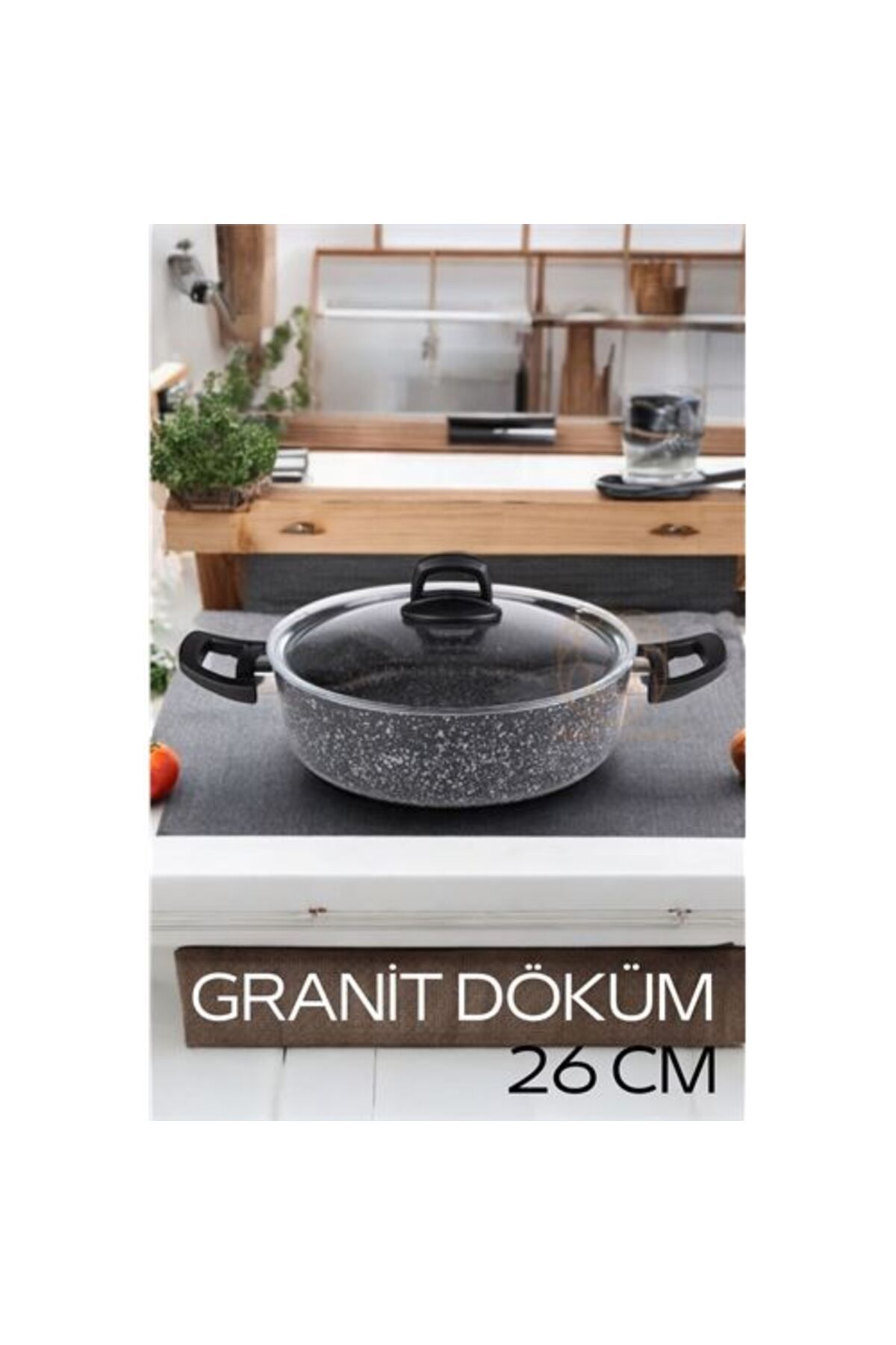 royq ModaCar Eco Granit Döküm Basık Tencere 26 cm Dies Design