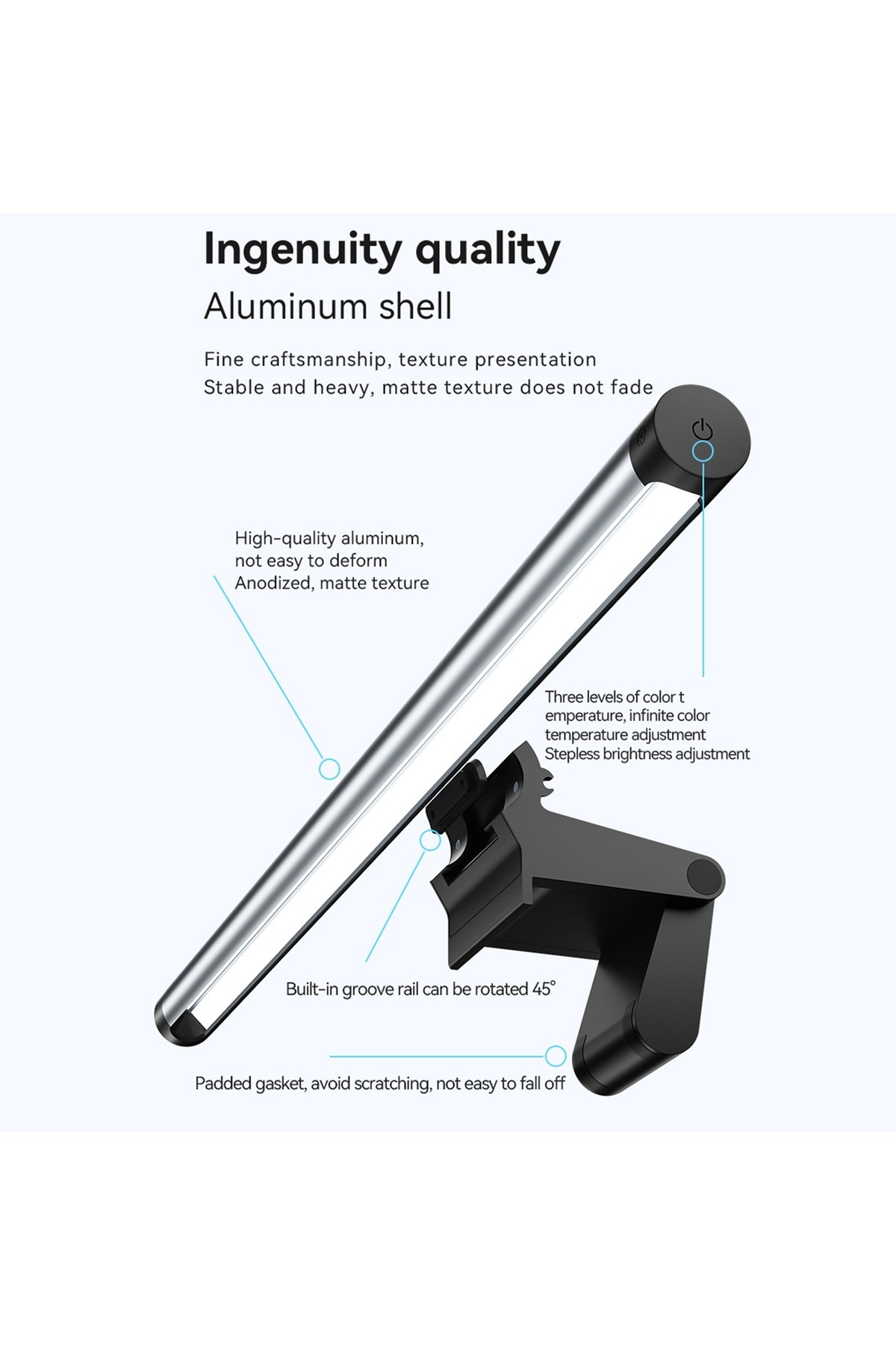 FlashHawk-Monitor Light Bar,Aluminum Alloy Computer Monitor Lamp for Eye Caring 5