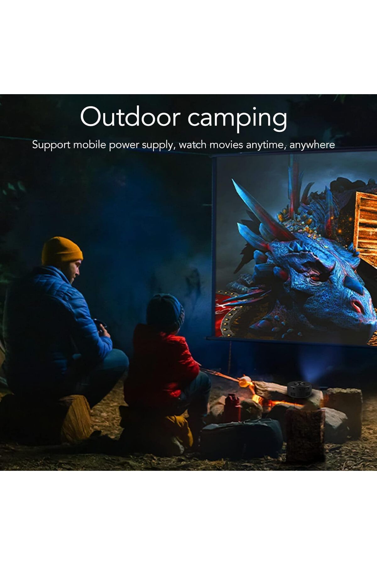 COOYA-Mini Video Projector with Phone Same Screen for Smartphone Tablets, Support Mobile Power 4
