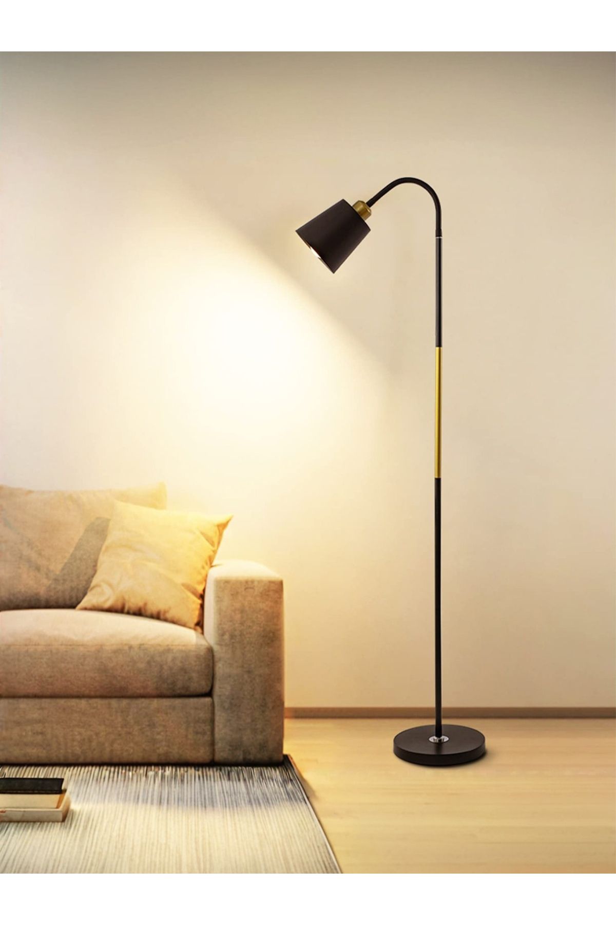 COOYA-Nordic Style Modern Floor Lamp, With 3 Lighting, Metal Tube, Eye-Caring, 12W, E27, for Room 8