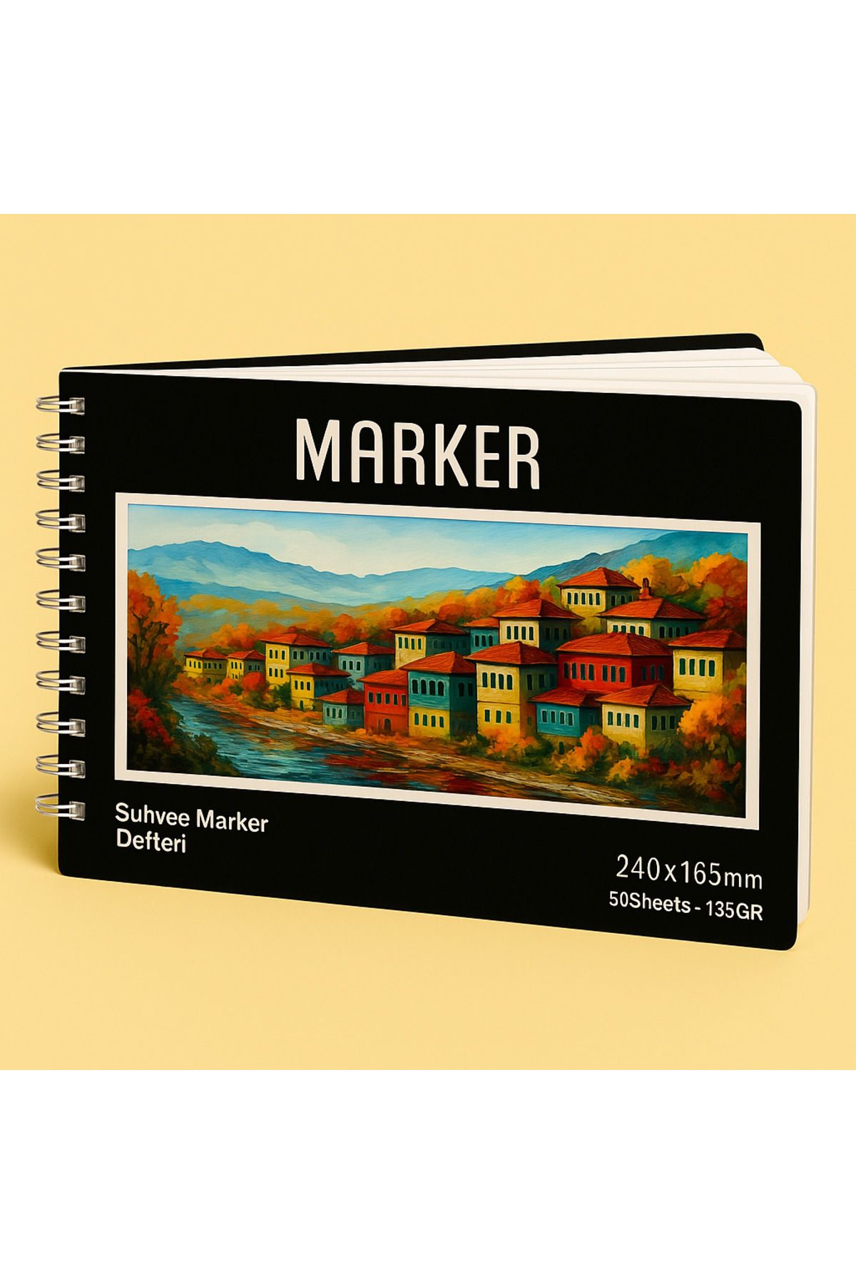 Marker Kalem Boyama Çizim Defteri Prime  Alt Tarafa Geçirmez Pad