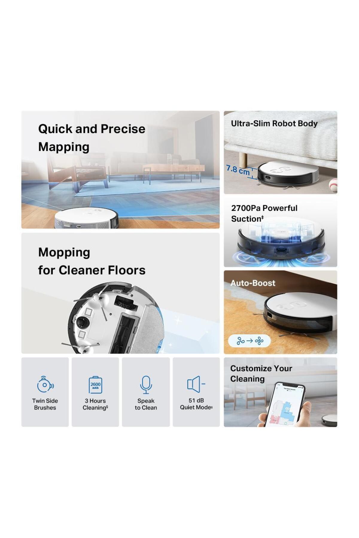 TP-LINK-Robot aspirator TP Link Tapo RV20, Autonomie 3 ore, Navigare LiDAR 5