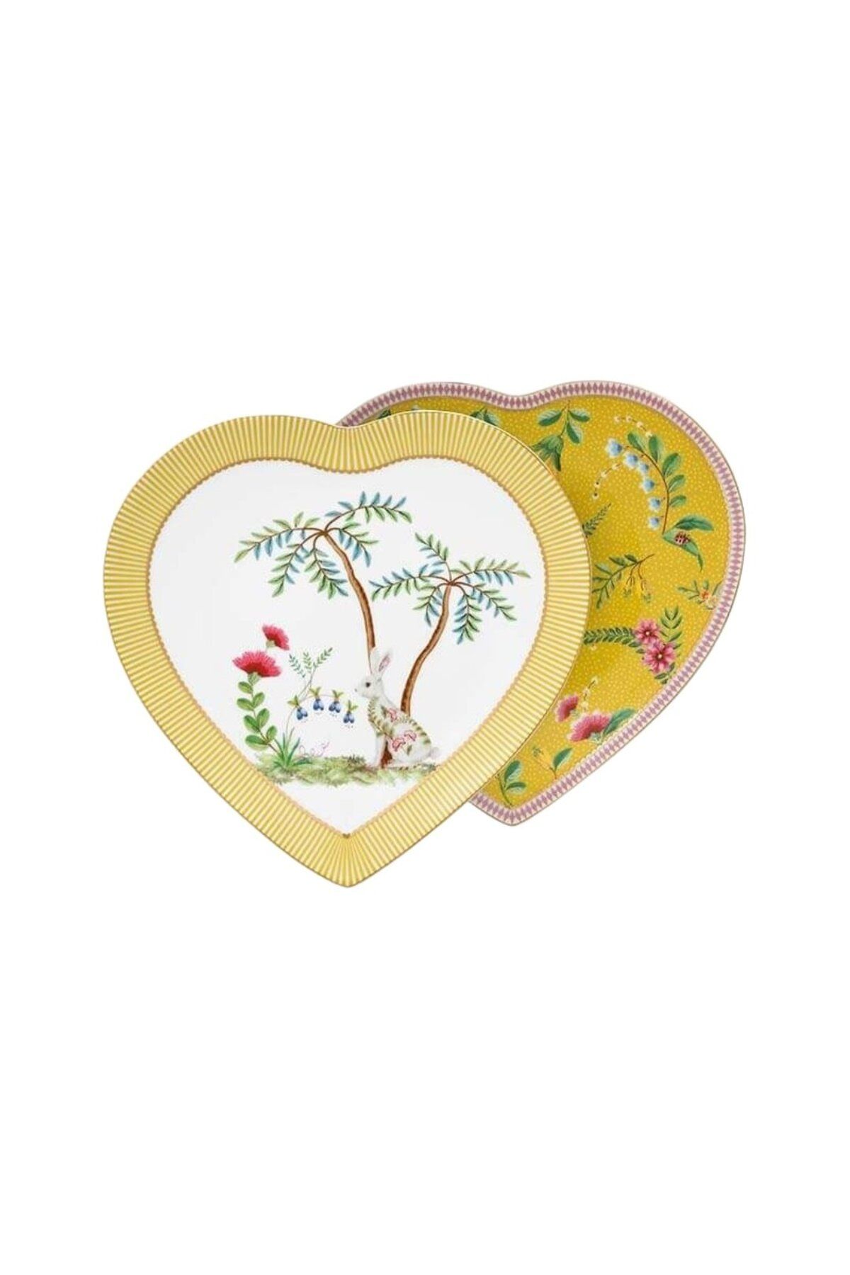 Pip Studio-Set of 2 plates, heart shape, Pip Studio, Yellow, 21.5 cm, La Majorelle collection 1
