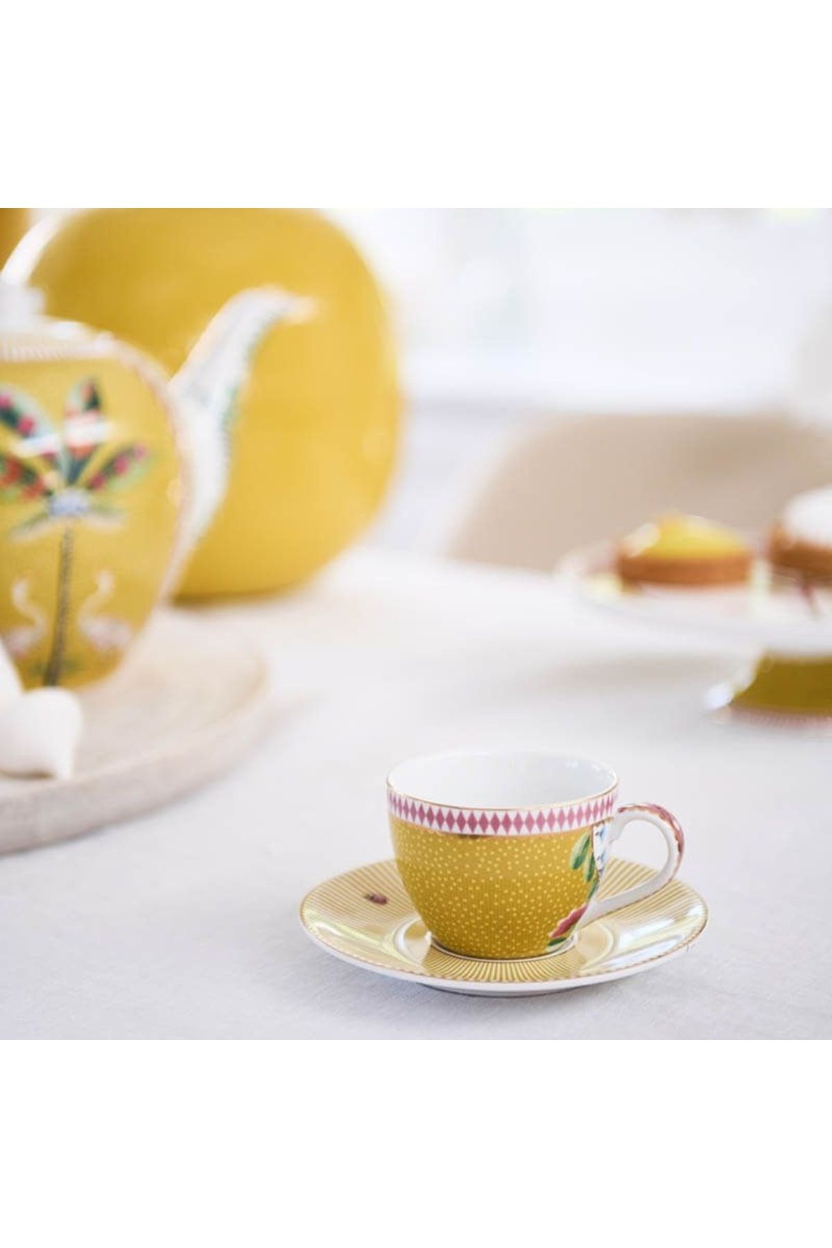 Pip Studio-Cappuccino cup with saucer, La Majorelle collection, Yellow, 280 ml, Pip Studio 6