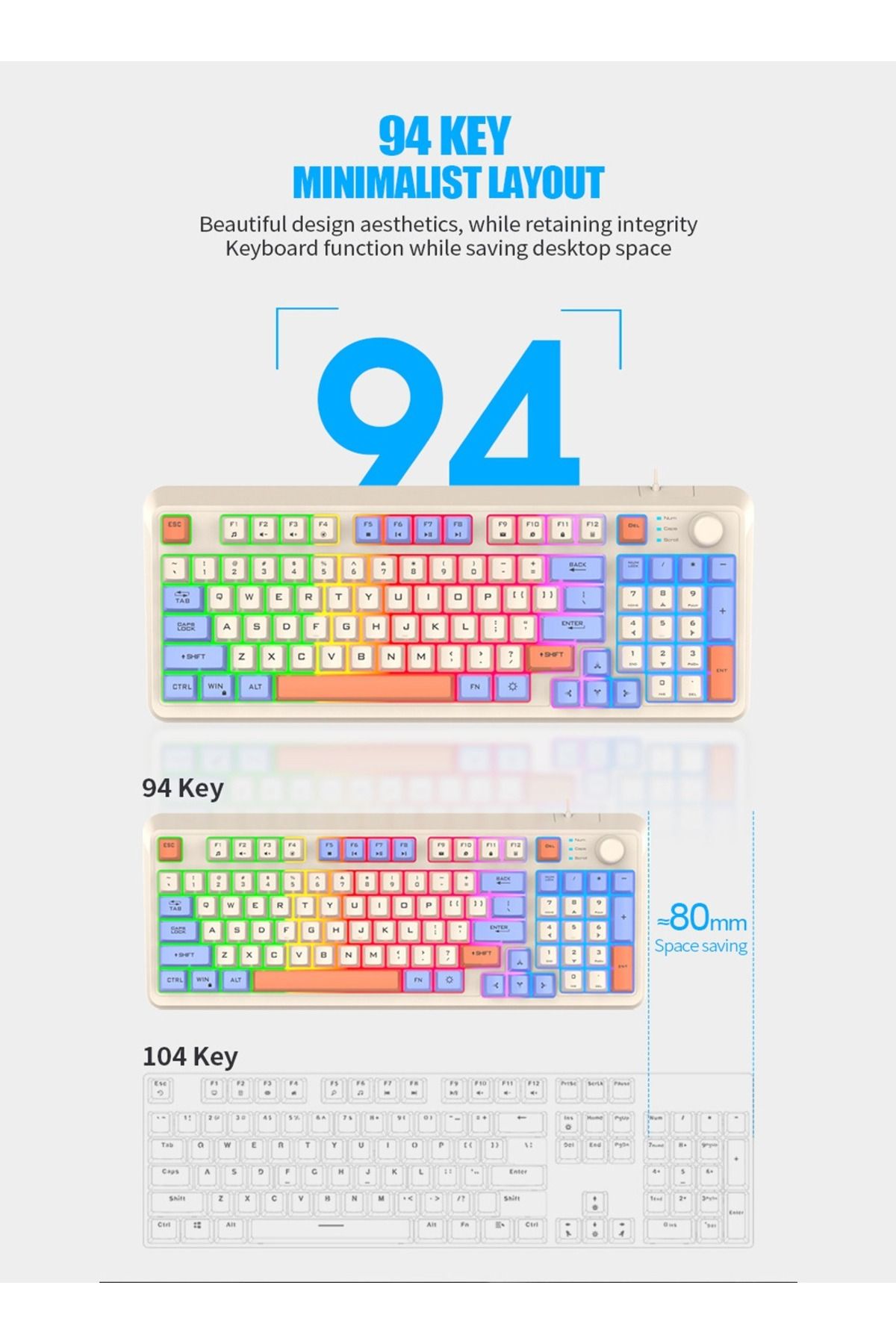 XUNFOX-Arabic & English Wired Gaming Keyboard and Mouse Set,Mechanical Feel Office Keyboard 5