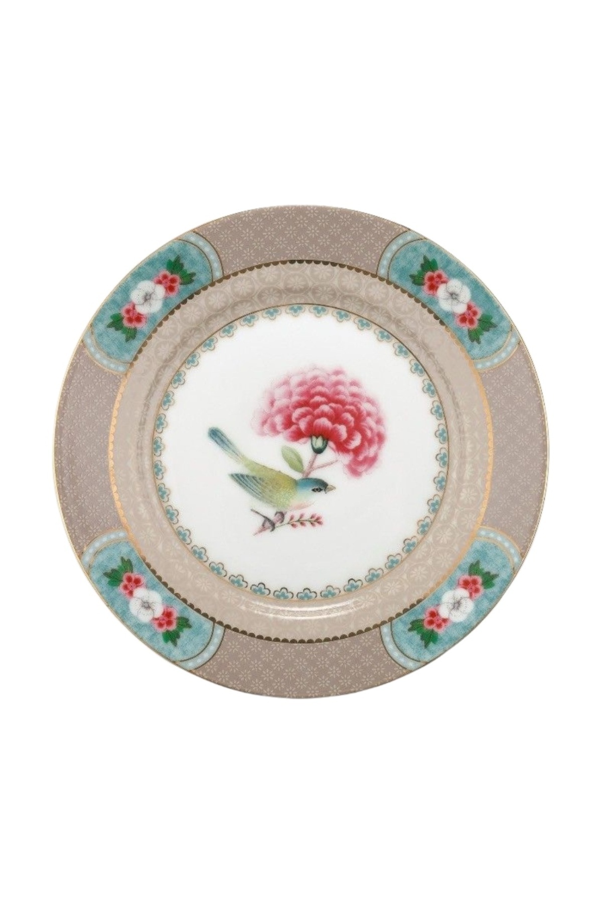 Pip Studio-Porcelain plate, Pip Studio, Khaki, 17 cm, Blushing Birds collection 1