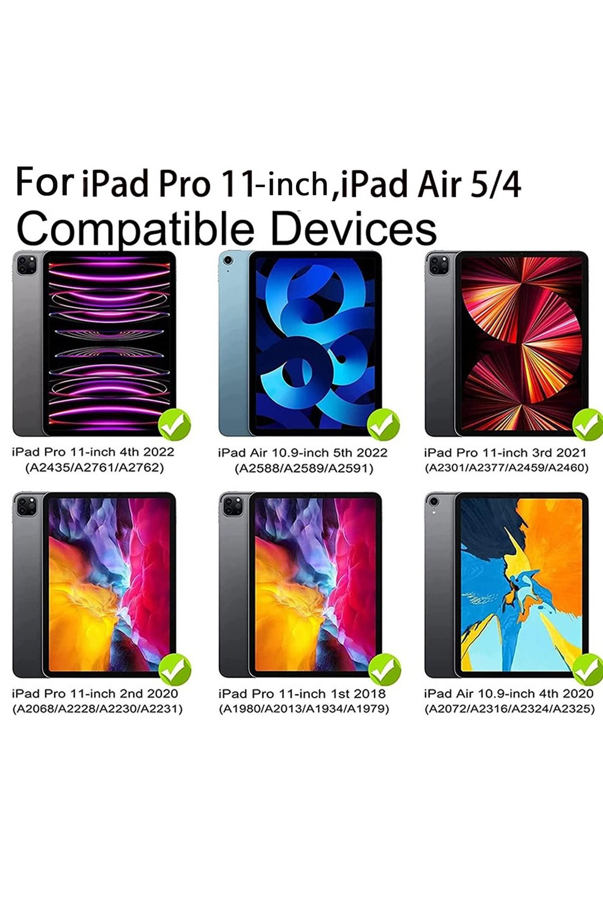 FlashHawk-لوحة مفاتيح ماجيك لاسلكية باللغة العربية والإنجليزية لجهاز iPad Pro مقاس 11 بوصة، وiPad Air 4/5 مقاس 10.9 بوصة، باللون الأبيض 5