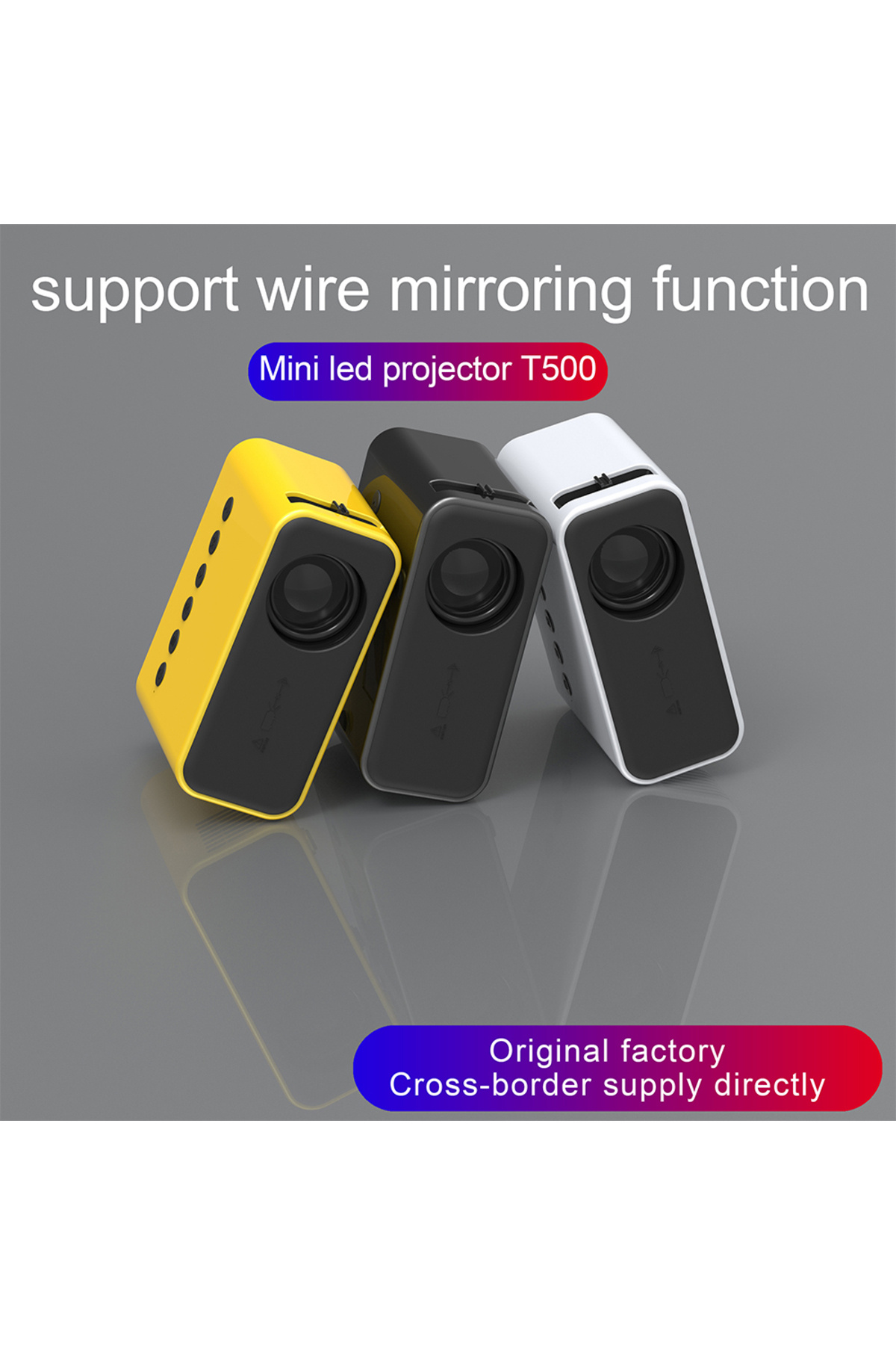 FlashHawk-Multifunction Mini LED Projector with Remote Control YT500 6