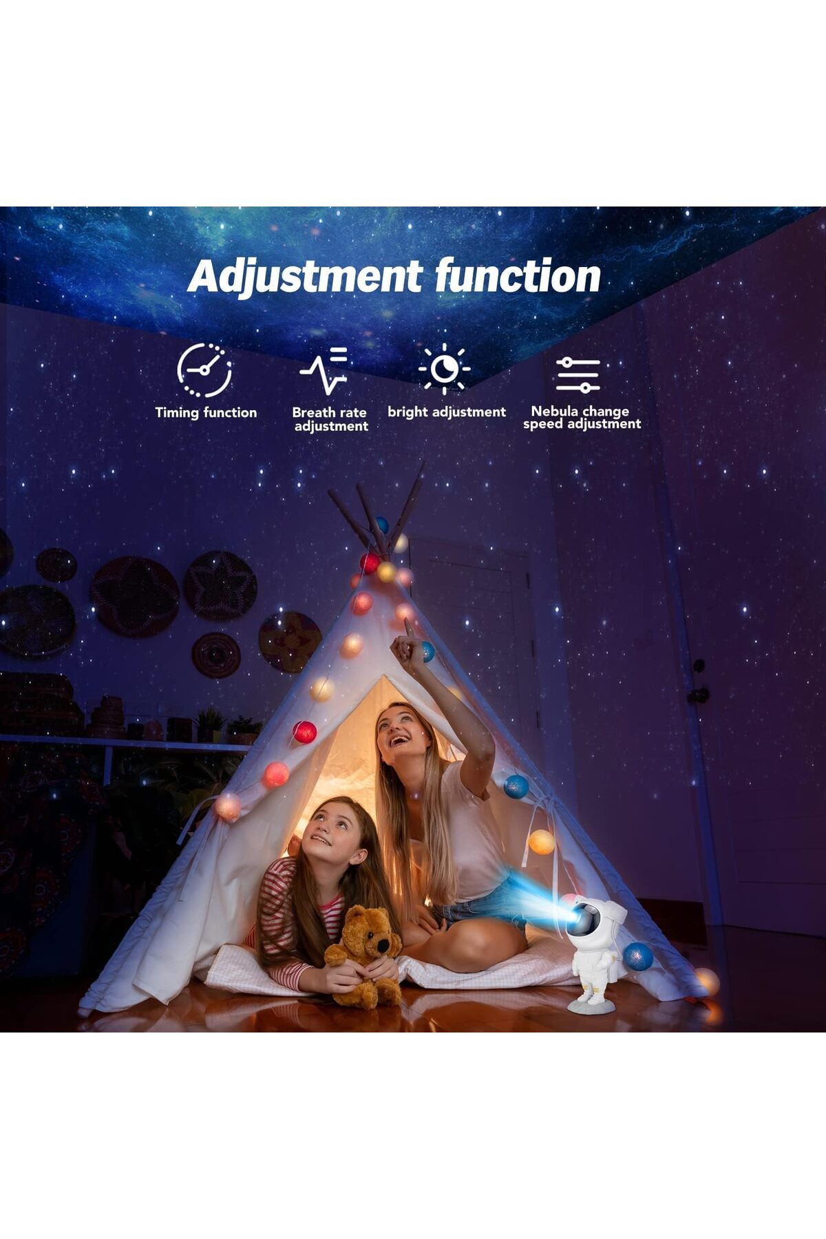 COOYA-Star Projector Night Light with Timer, Remote Control and 360°Adjustable Design 6