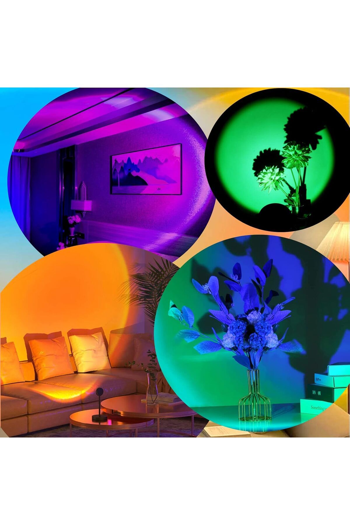 COOYA-Sunset Lamp Projection, 16 Colors, with Remote Control, 360 Degree Rotation LED, with Fade Mode 2