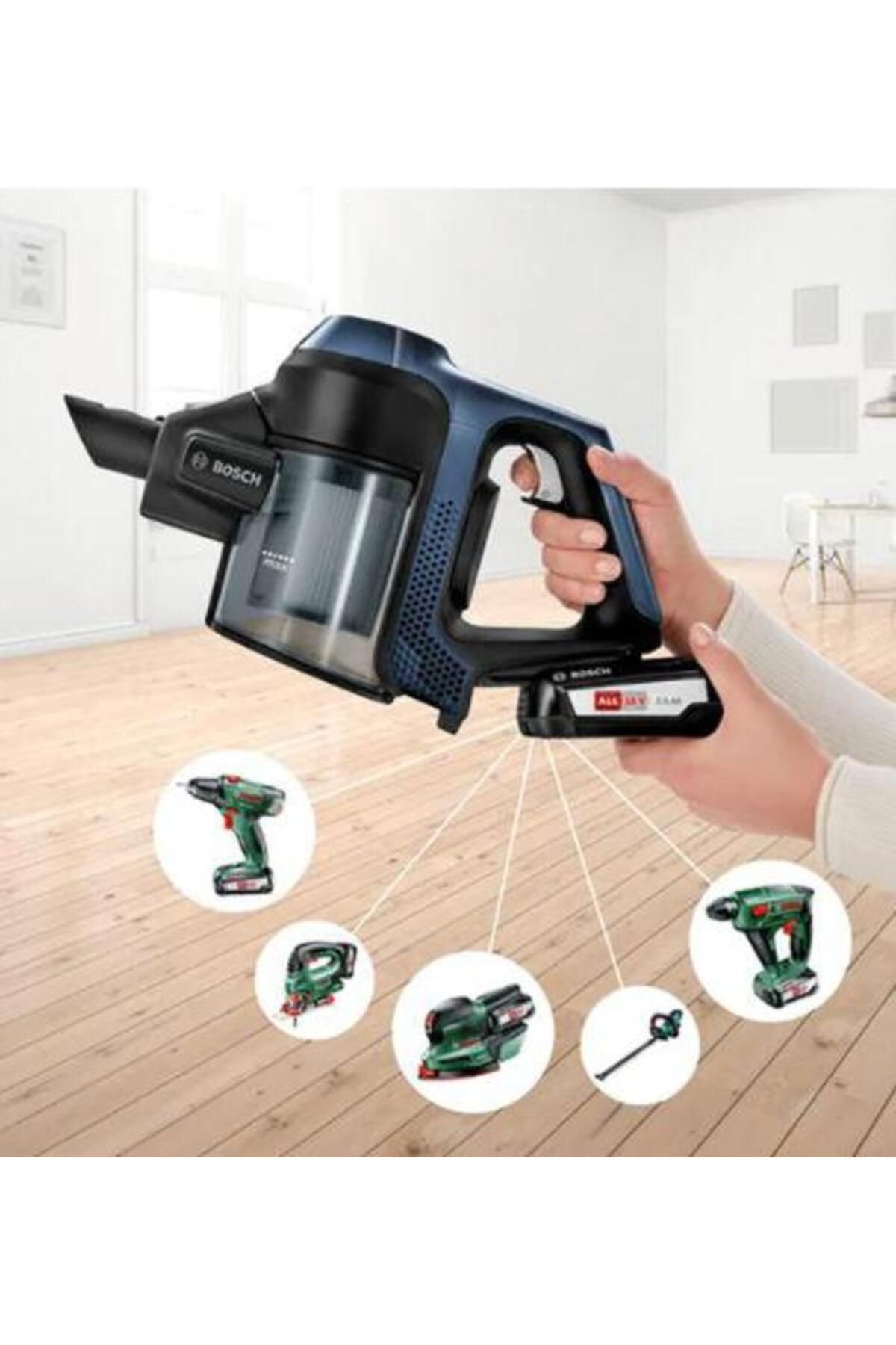 Bosch-Aspirator vertical Bosch BCS611P4A, 18 V, 0,3 L, Autonomie 25 min. (Negru/Albastru) 5