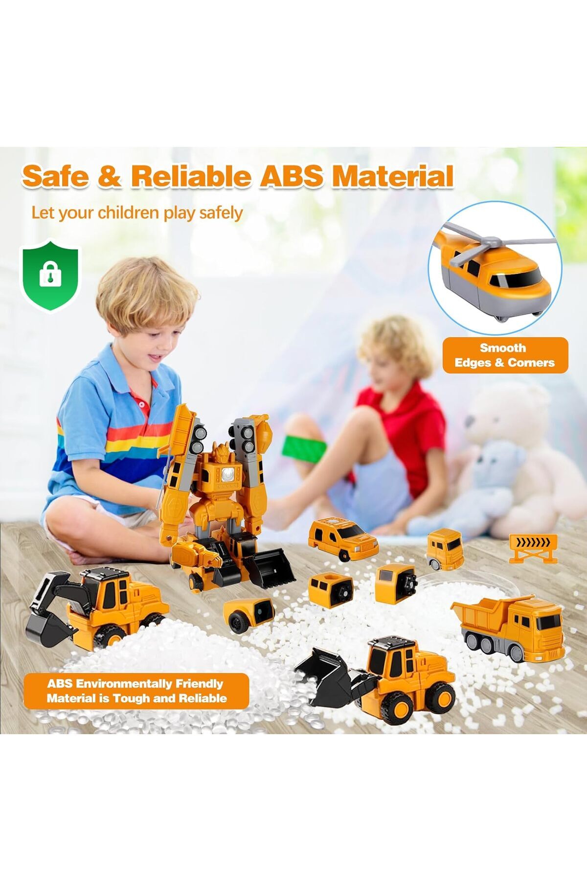 COOYA-21Pcs Magnetic Transform Engineering Car Assembled Toys,6-in-1,with Box,Assemble and Disassemble 6