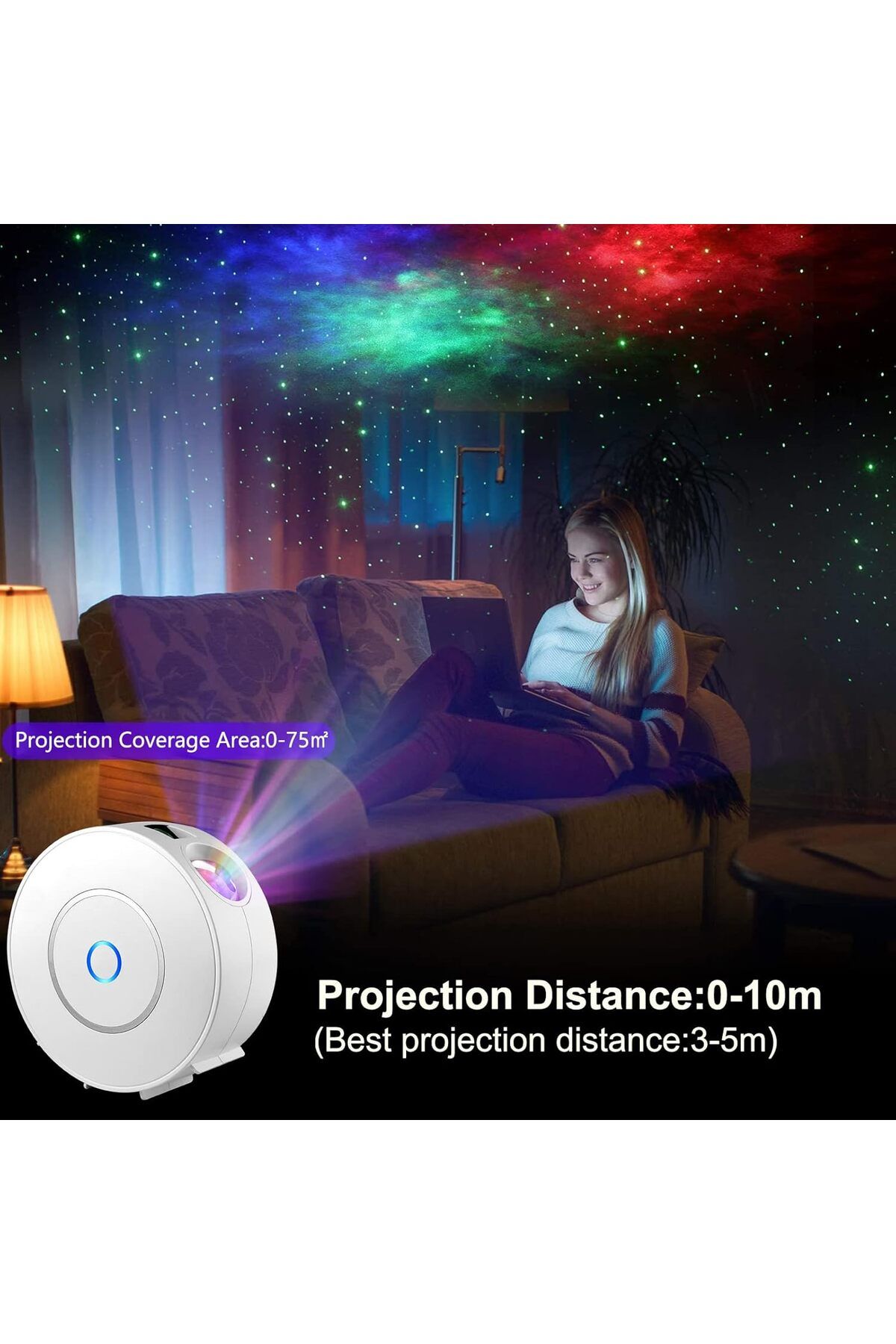 COOYA-Galaxy Star Projector, Smart WiFi App/Voice Control, Compatible with Google Assistant 6