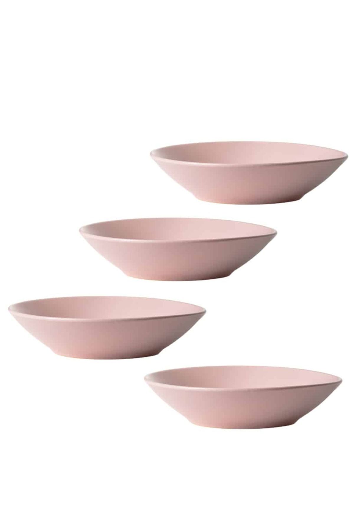 Cesiro Set 4 Farfurii Adanci, 21 Cm, Roz Pal Mat - One Size