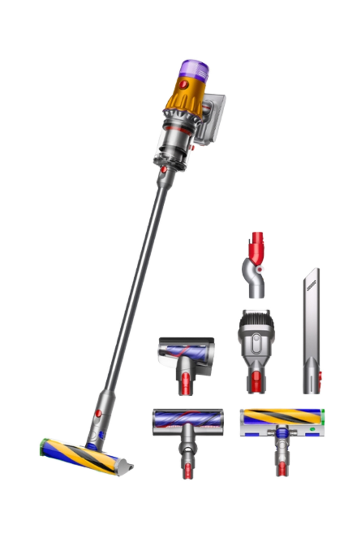 DYSON-Aspirator vertical Dyson V12 Detect Slim Absolute 2023, 0.35 L, 545 W (Nichel/Galben) 1