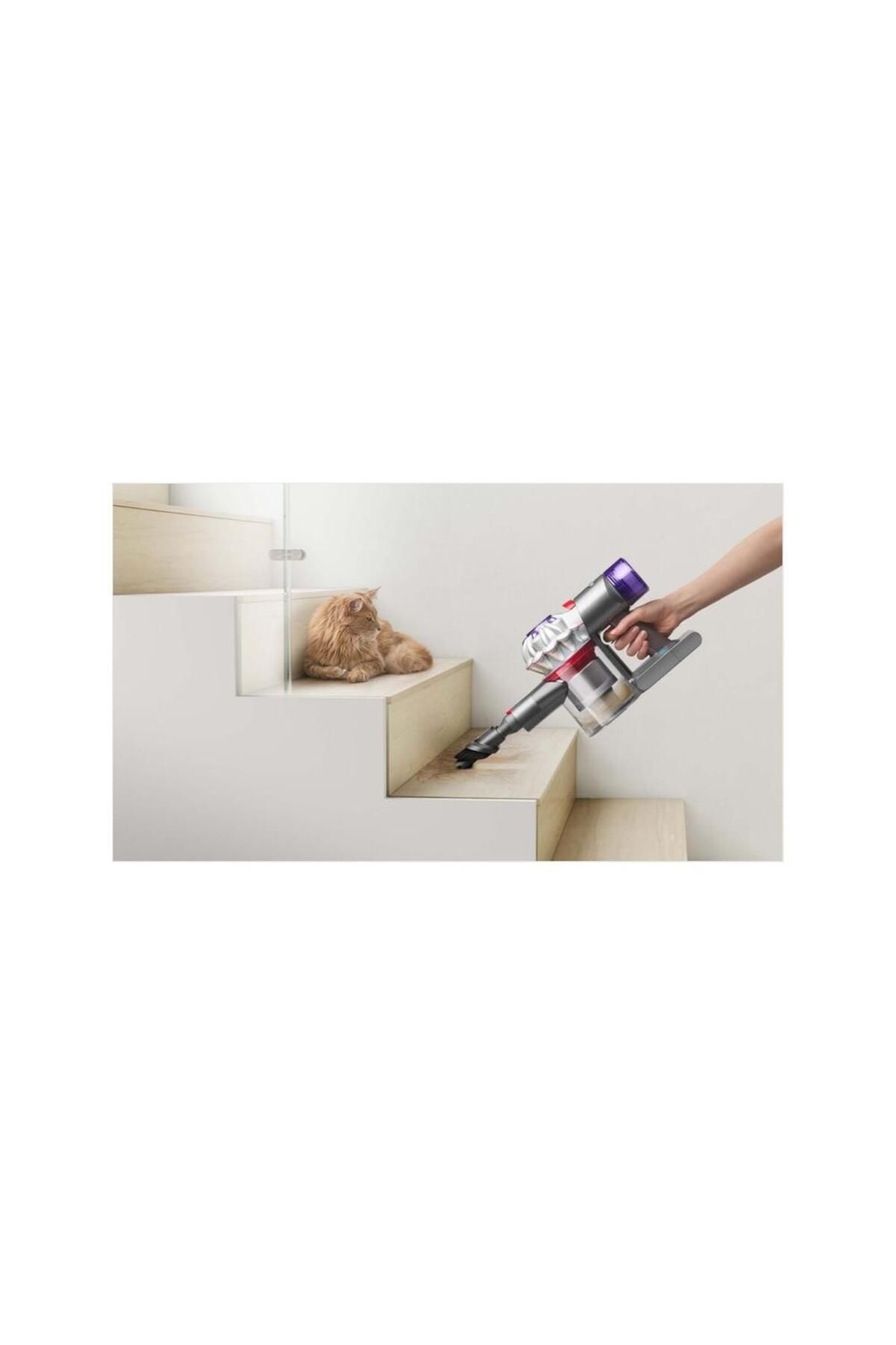 DYSON-Aspirator vertical fara fir Dyson V8 Advanced 492636-01, 425 W,Autonomie 40 minute,(Argintiu/Nichel) 2