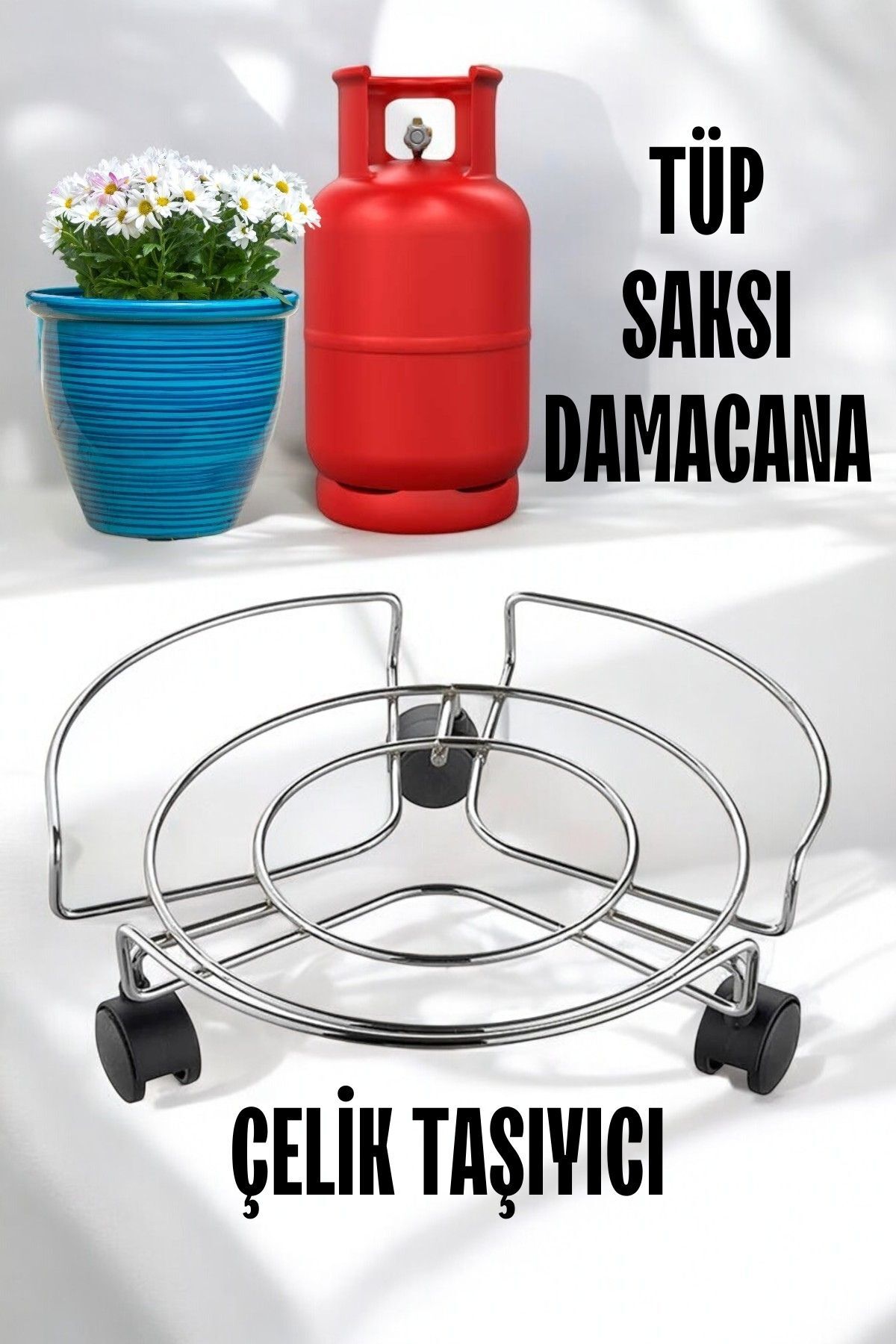 Transformacion Tekerlekli Saksı Tüp Damacana Altlığı - Taşıyıcı Mutfak Tüpü Taşıyıcı 721571
