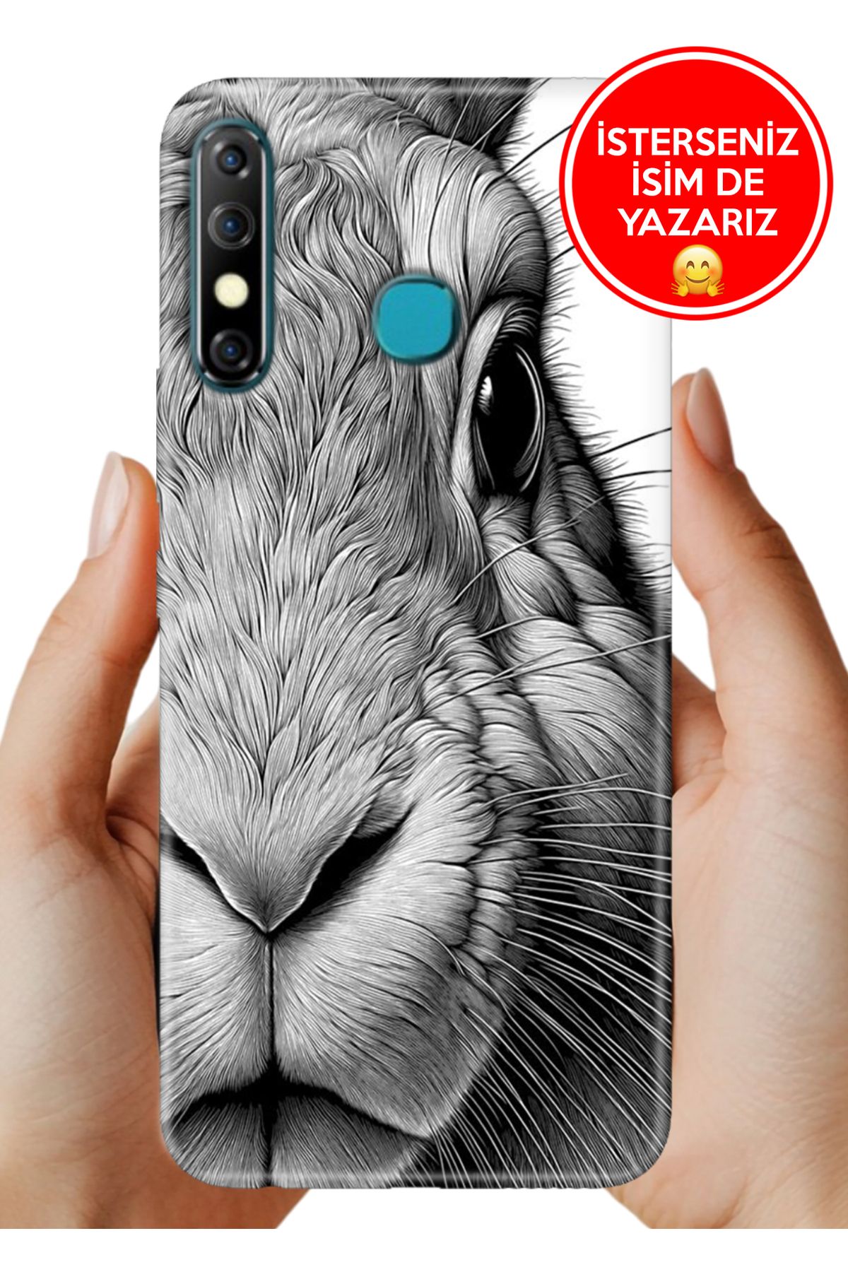 Cekuonline İnfinix Hot 8 Kılıf Baskılı Life Style Kapak Silikon Çizim Tavşan
