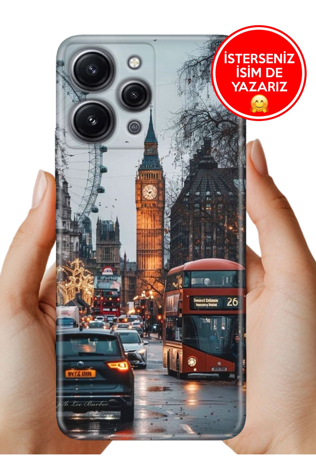 Cekuonline Xiaomi Redmi 12 Kılıf Baskılı Life Style Kapak Silikon London Winter