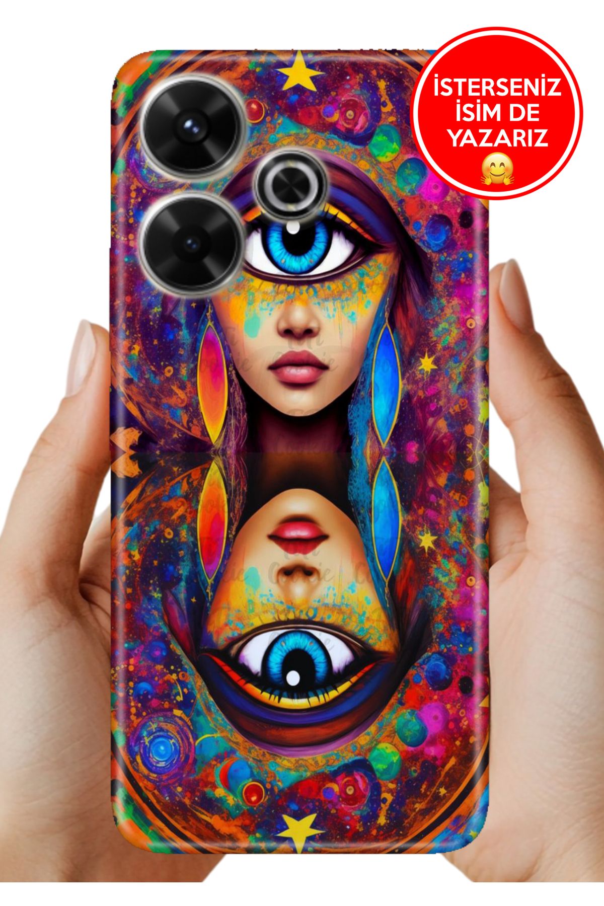 Cekuonline Xiaomi Redmi 13 4G Kılıf FullCover Resimli Desenli Silikon Double Exposure