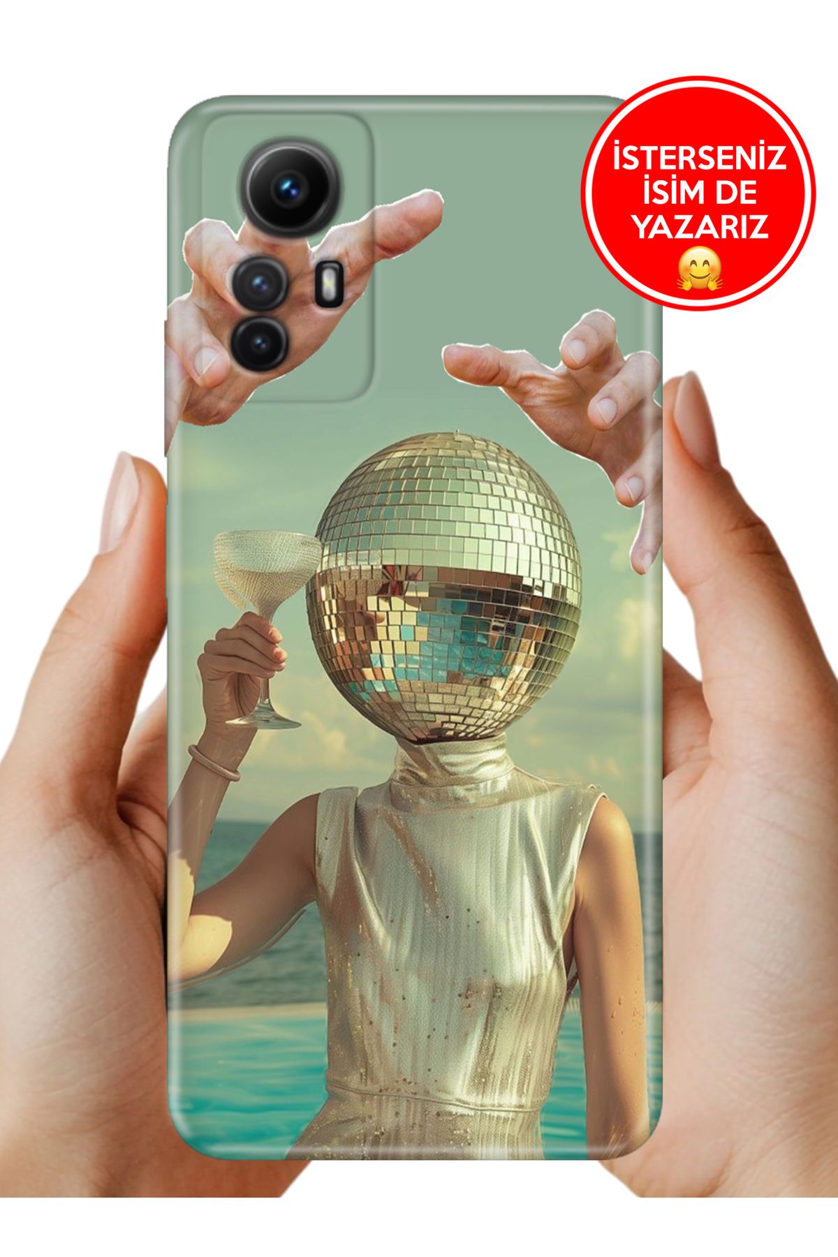 Cekuonline Xiaomi Redmi Note 12s Kılıf FullCover Resimli Desenli Silikon Disco Disco