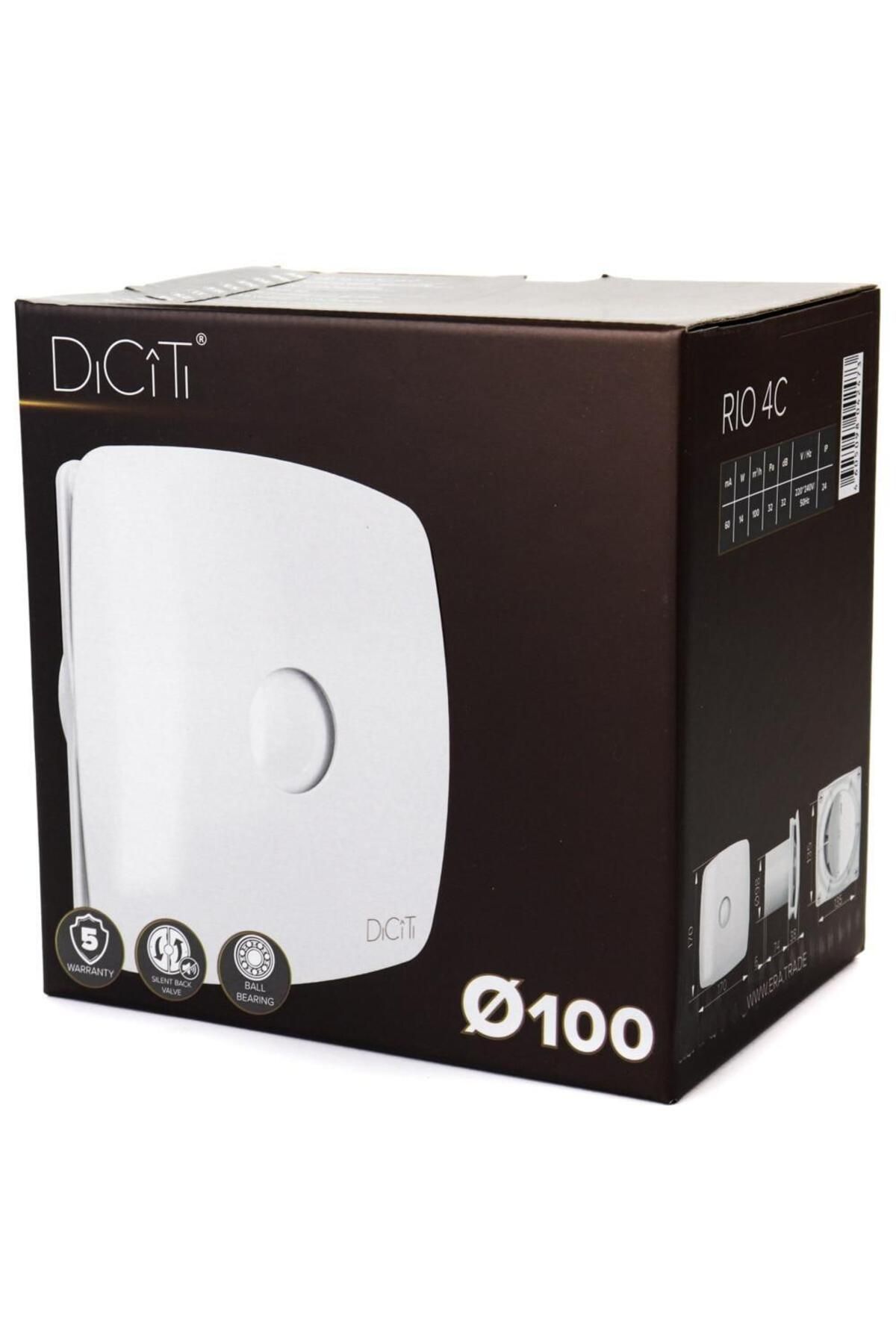 ERA-Ventilator de baie RIO 4C MR, Debit 100 m3/h, 98, Clapeta antiretur, Fusion Logic 1.0, Timer 3