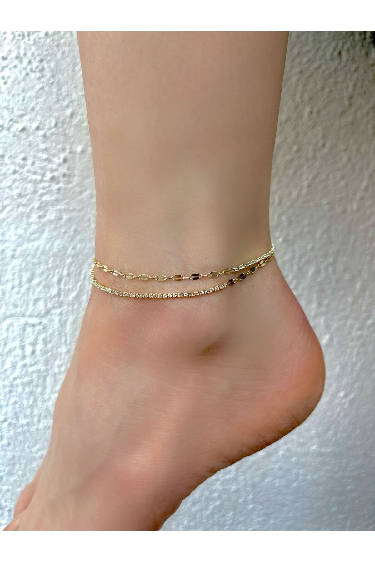 Bijou Luz Su Yolu Model Çift Zincir Halhal