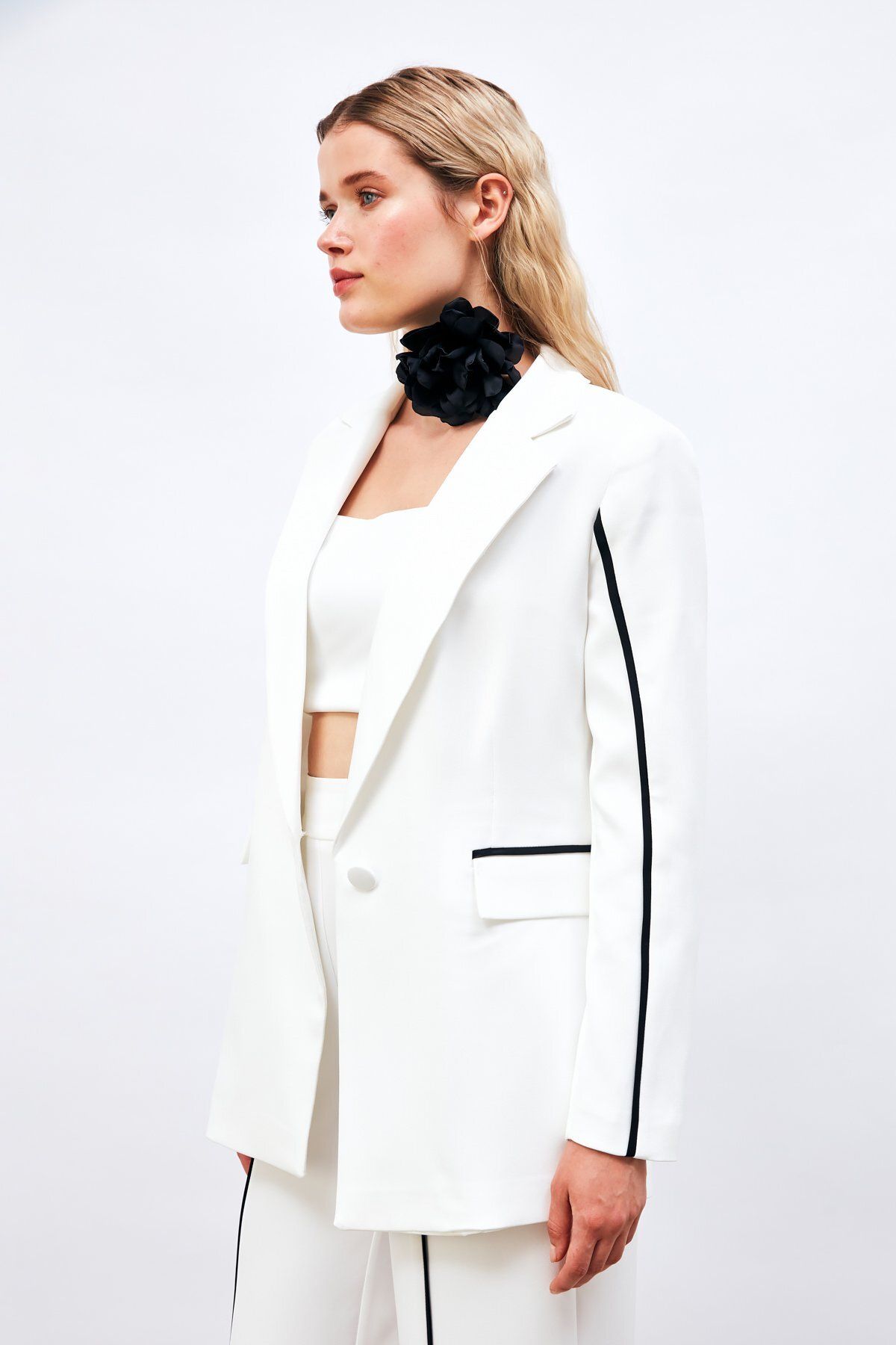 Sateen-Jachetă ECRU Contrast Loose 4