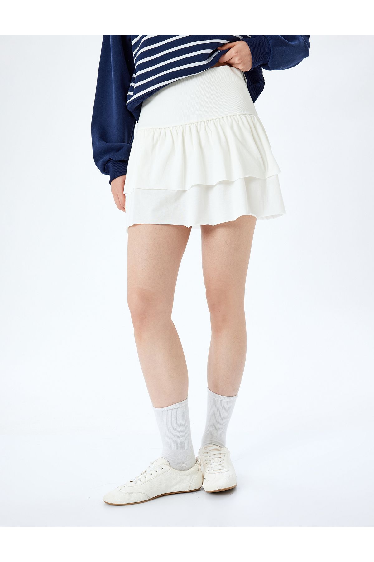 Koton-New Season Flounced Layered High Waist Mini Skirt 3