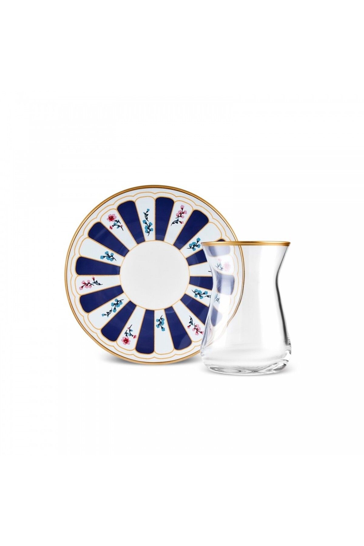 Karaca-Bursa Türkisches Teeglas-Set, 12-teilig, Marineblau 12
