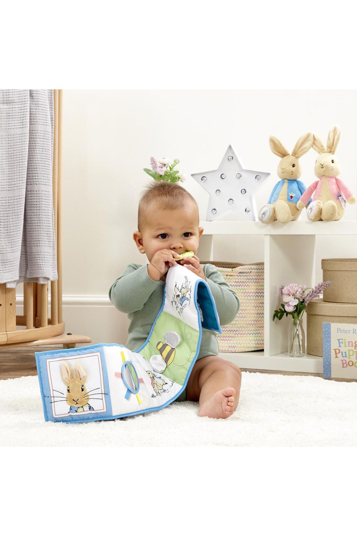 Rainbow-Peter the Rabbit toy - book with two faces for sensory development 7