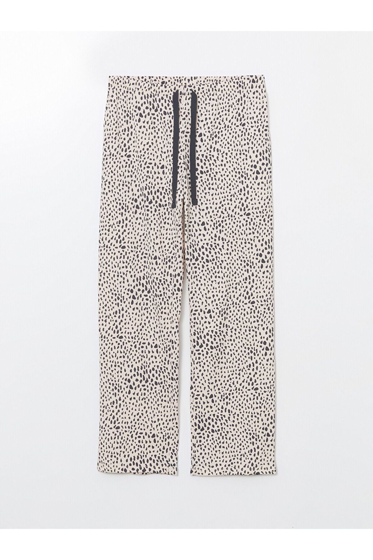 LC Waikiki-Pantaloni de pijama de damă cu model cu talie elastică 1