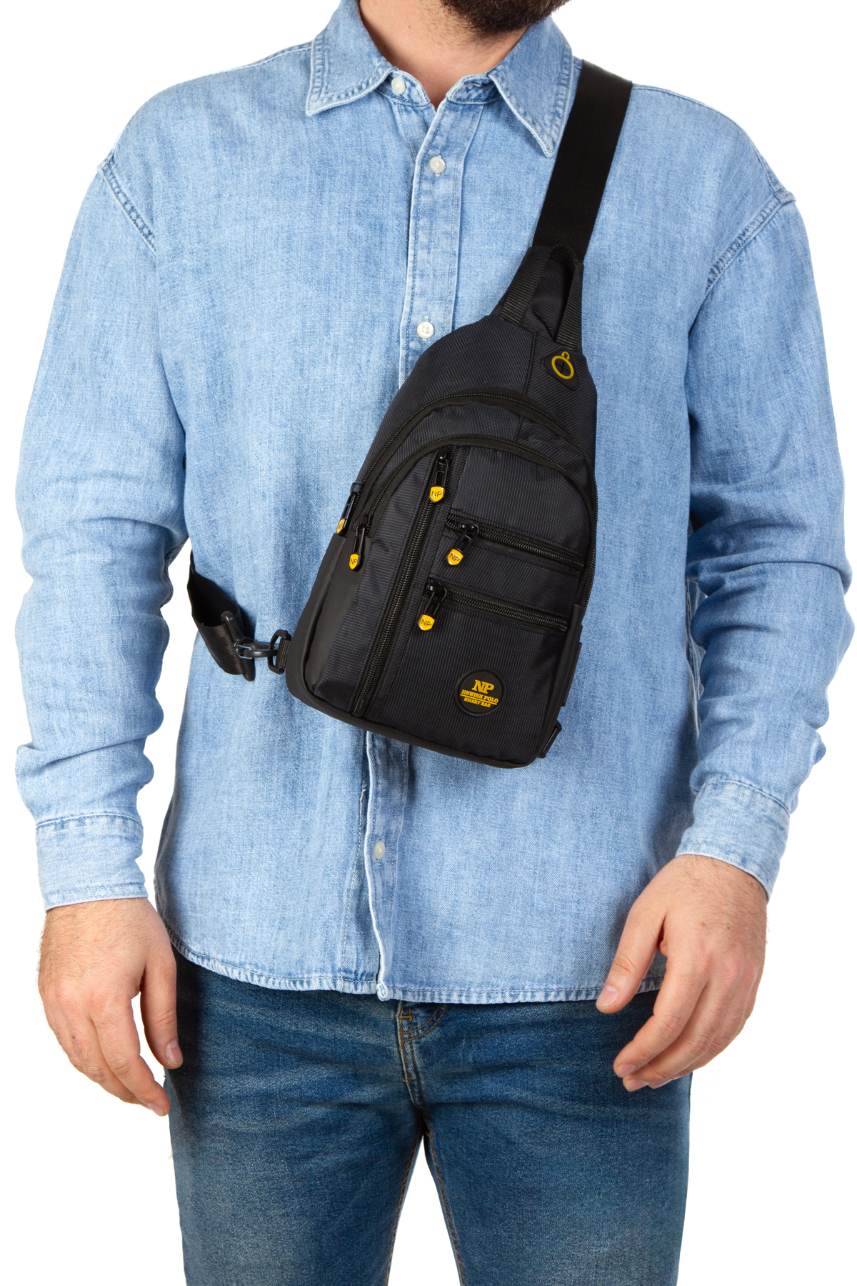 Newish Polo Unisex Su Geçirmez Kulaklık Usb Çıkışlı Çapraz Askılı Çanta Bel Omuz Ve Göğüs Çanta Günlük Bodybag görsel 4