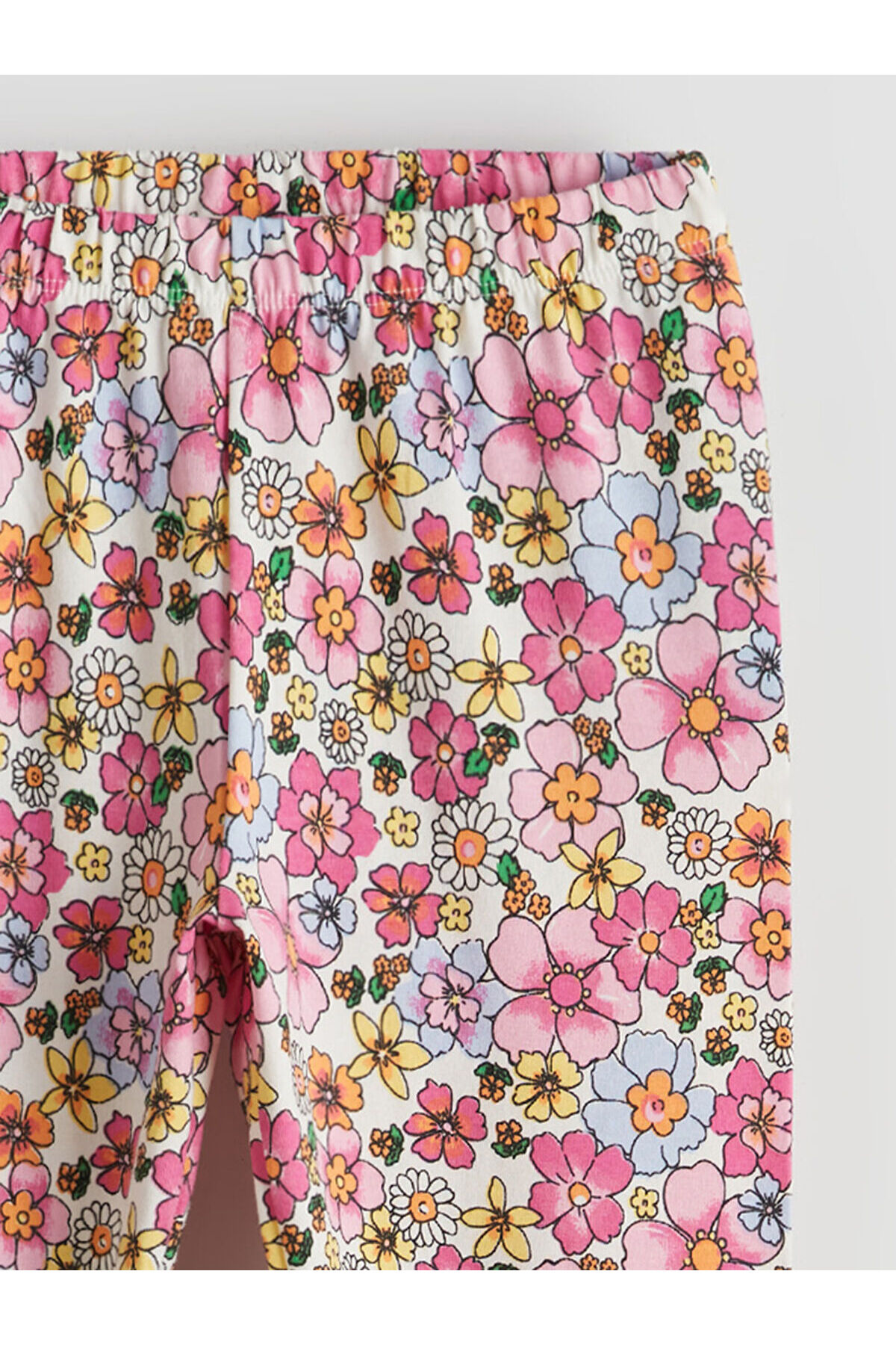 LC Waikiki M&B Collection Pembe Beli Lastikli Çiçekli Kız Çocuk Tayt fotoğrafı 3 (önizleme)