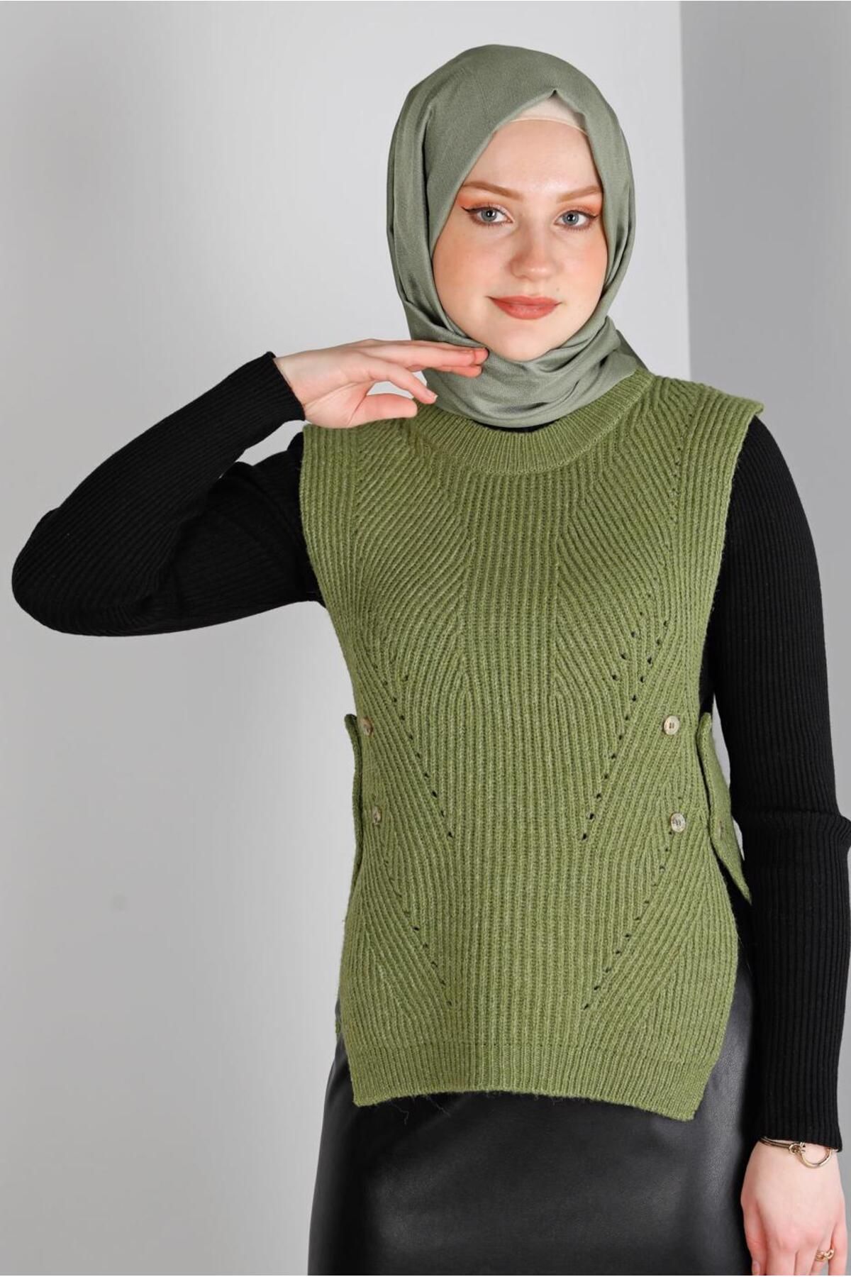 بافتنی دکمه دار تابستانی 43245 Alvina