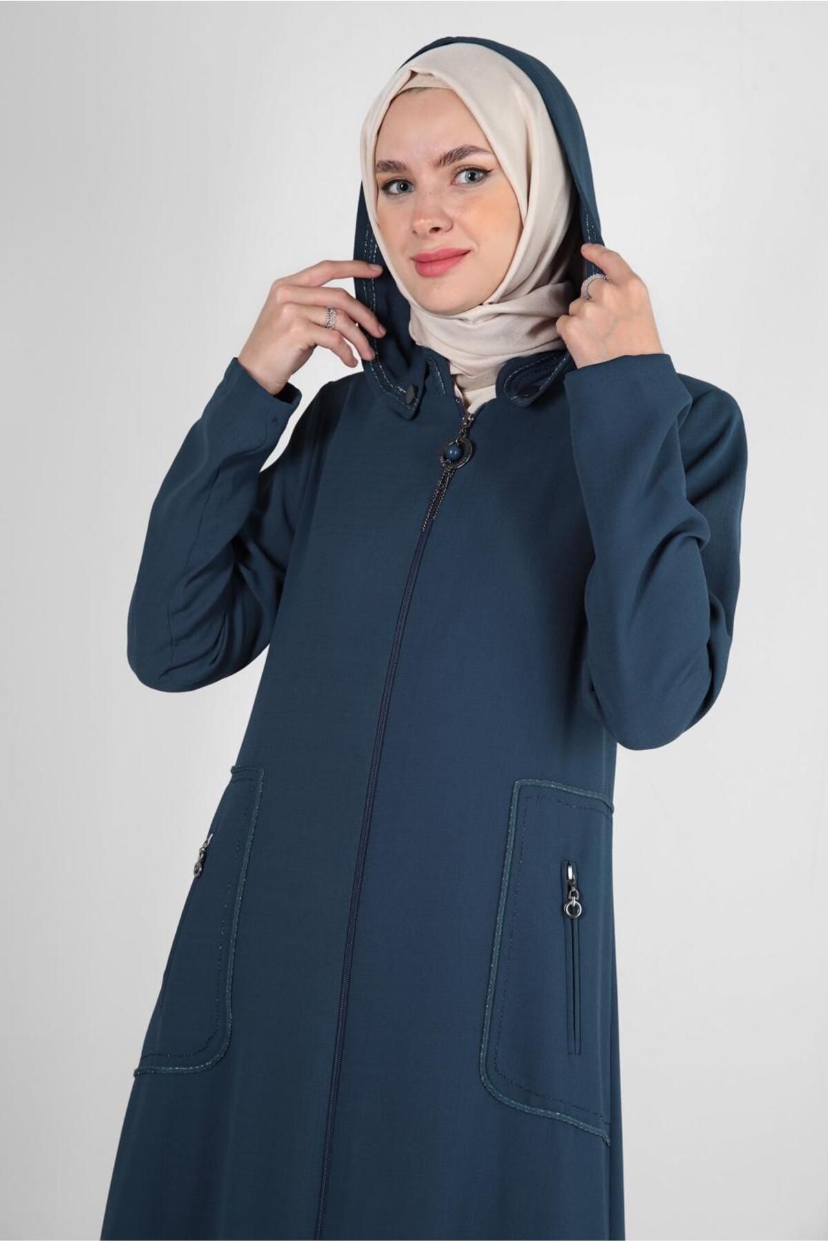 روپوش زیپی دار کلاهدار 10727 Alvina